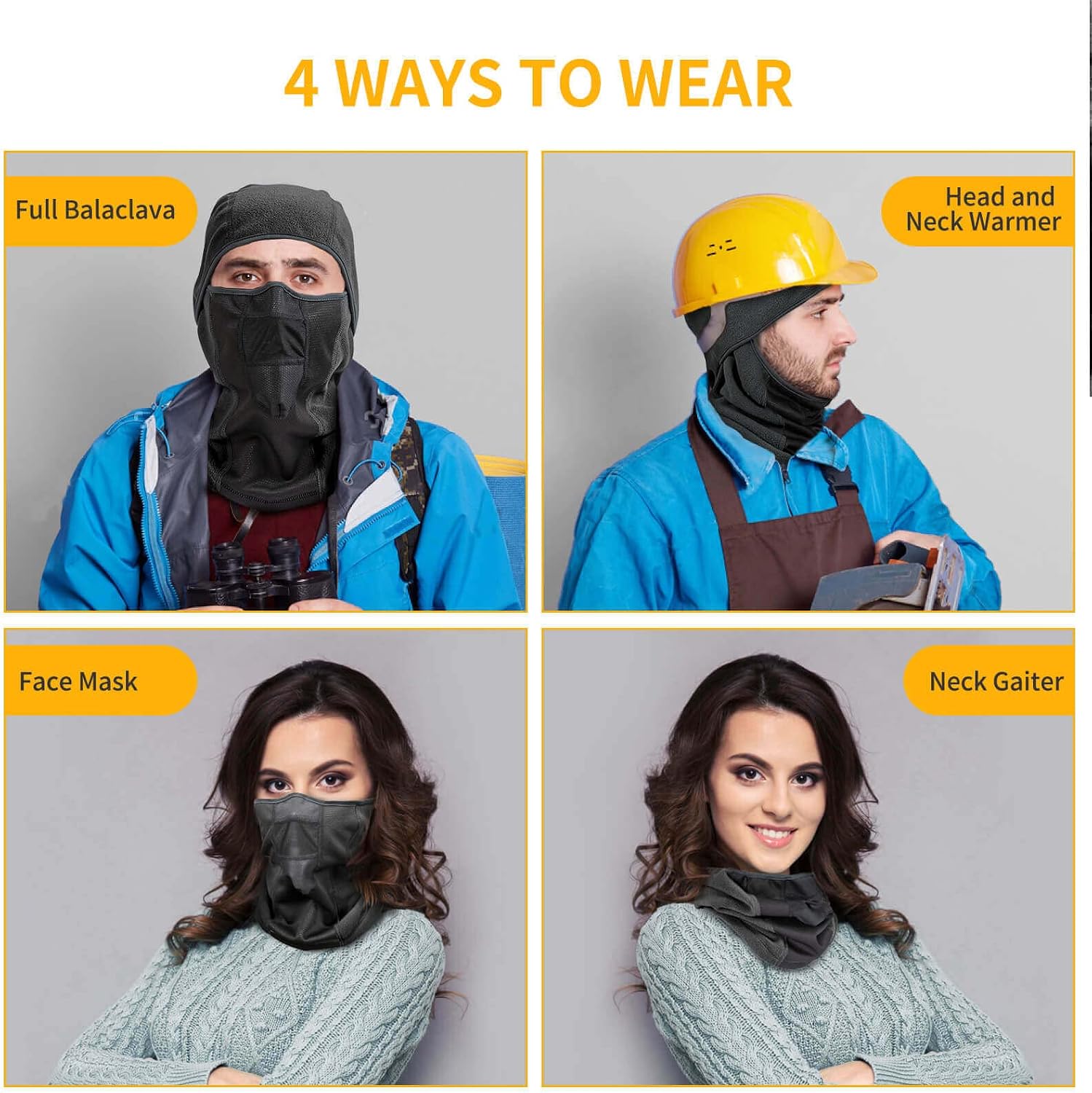 Detalle 2 de FanVince Winter Balaclava Face Mask with Polar Fleece and Mesh Breathing Panels