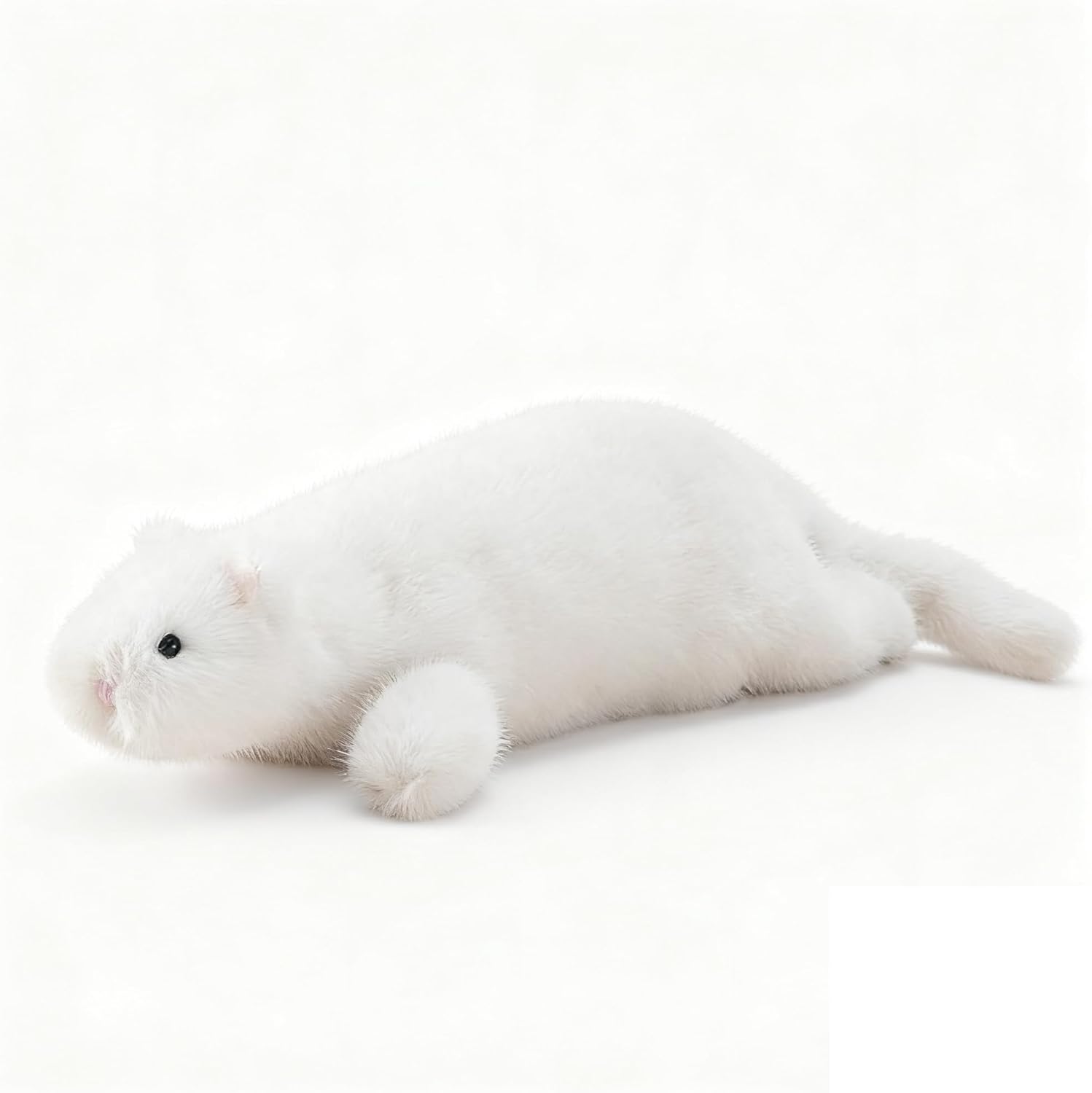 Detalle 1 de RLOMUTE Snow Ferret Plush Toy 19.6 Inch – Realistic, Soft & Cuddlable Grey Plush for Decor, Gifts and Play