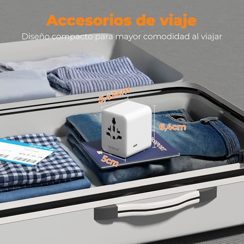 Thumbnail 6 de TESSAN adaptador de enchufe universal para viaje con 2 USB A y 3 USB C (tipo A, C, G e I) para más de 224 países