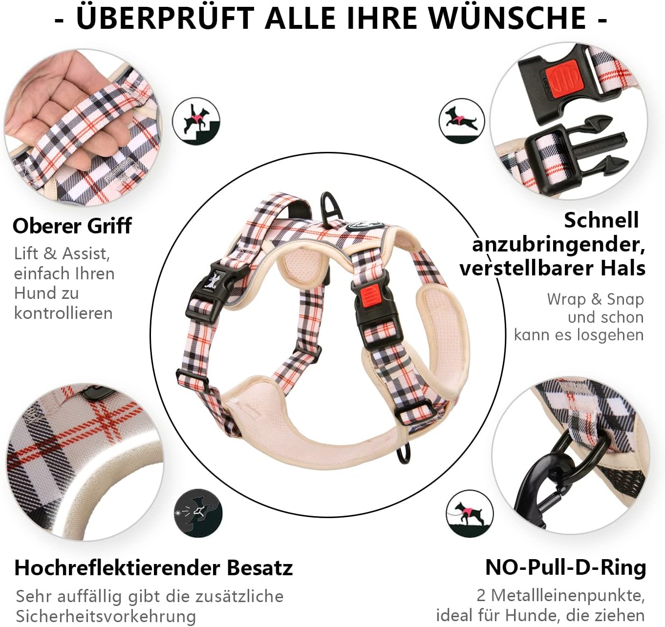 Detalle 2 de PoyPet Keine Pull Hundegeschirr Front Reflektierend S