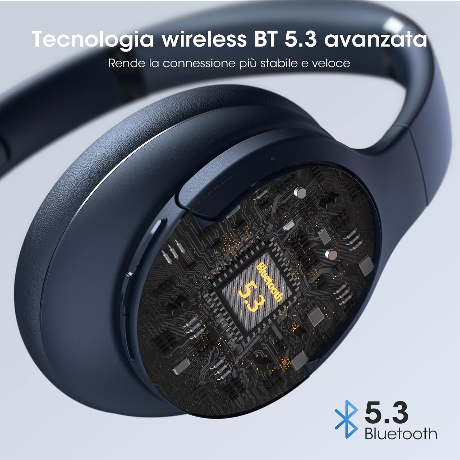 Detalle de DOQAUS Cuffie Bluetooth Wireless: 90 Ore di Riproduzione, Over Ear con EQ Trovati