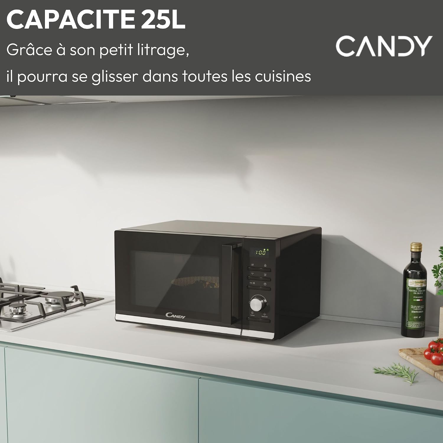 Detalle 2 de Candy CMGA25TNDB Four micro-ondes avec grill, 900 W, 25 L, Noir