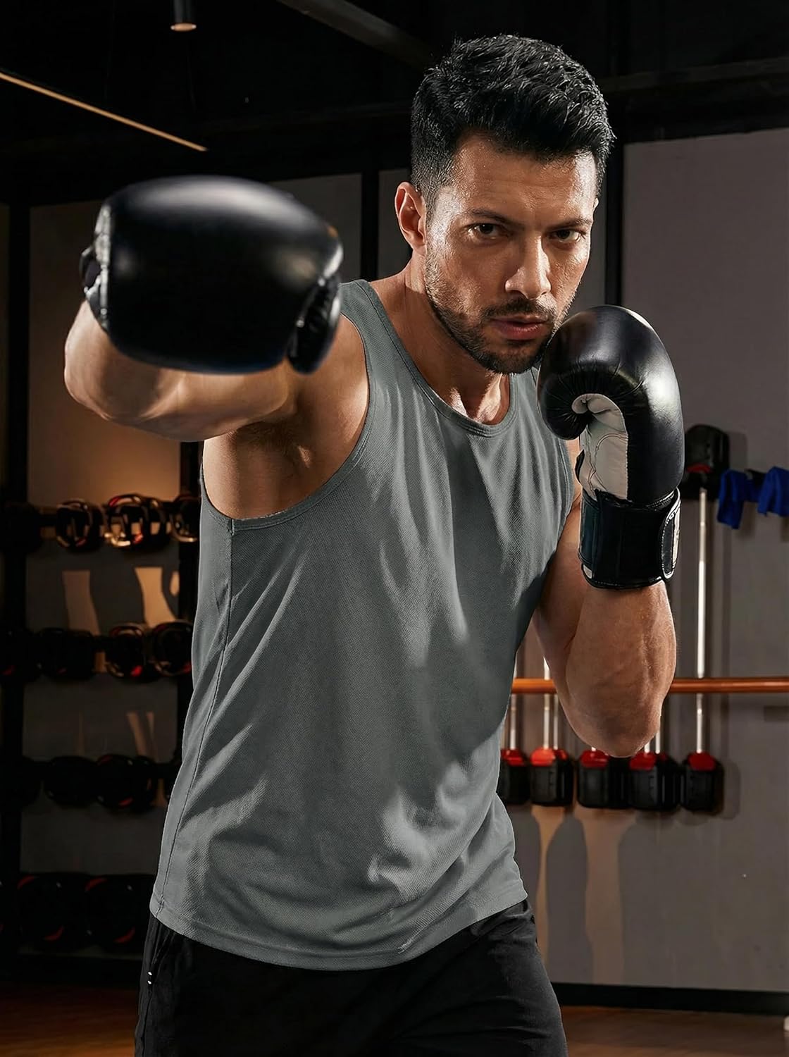 Detalle de TACVASEN Men's Gym Vest with UPF 50+ | Sleeveless Moisture-Wicking Tank Top