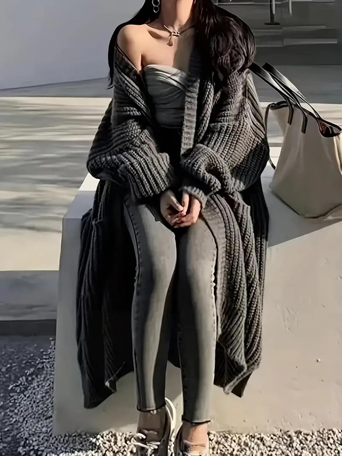 Thumbnail 4 de GUTPOINT Womens Long Cardigan Sweater