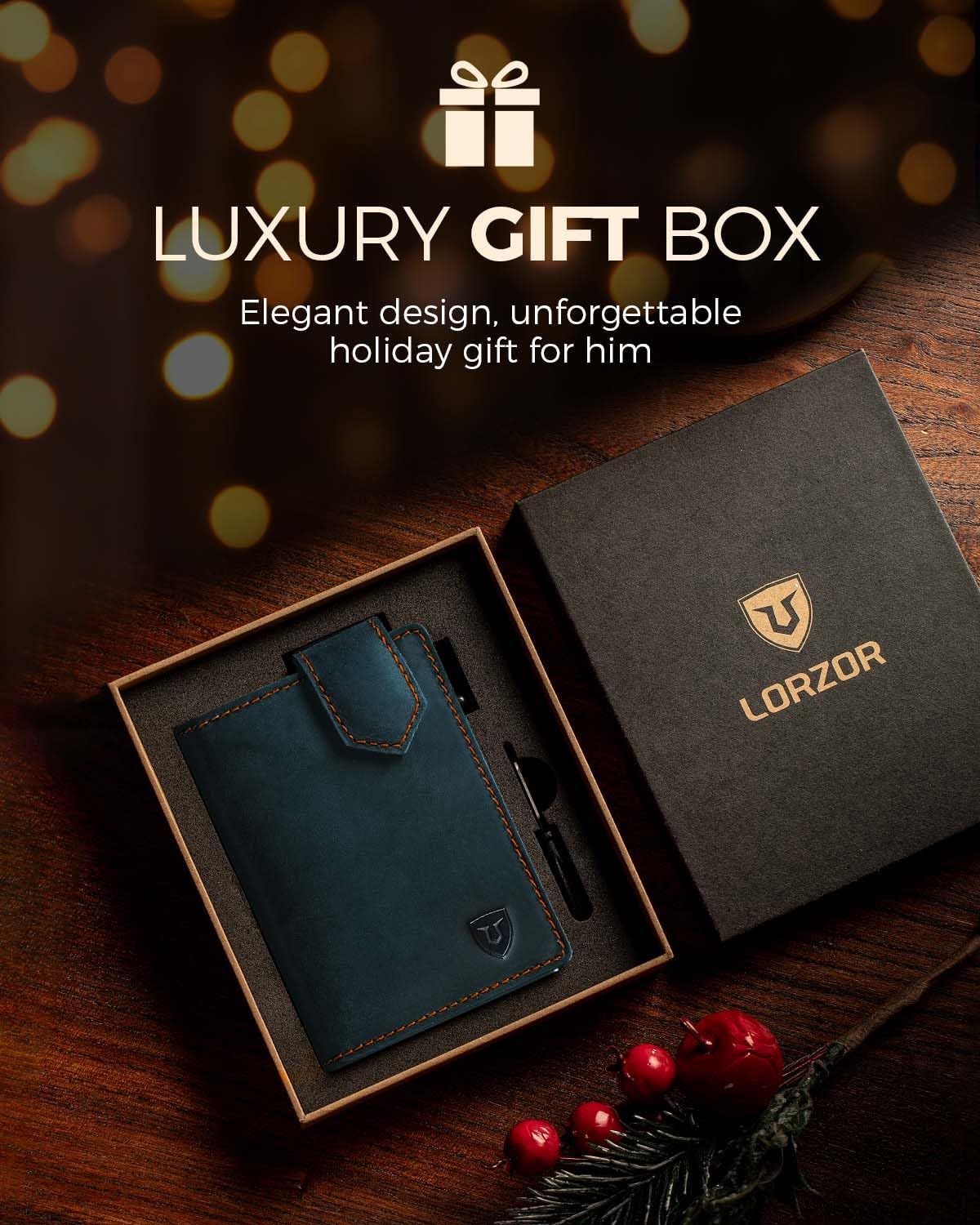 Thumbnail 6 de LORZOR Kartenetui mit Magnetverschluss – Slim Wallet mit RFID-Schutz und Münzfach