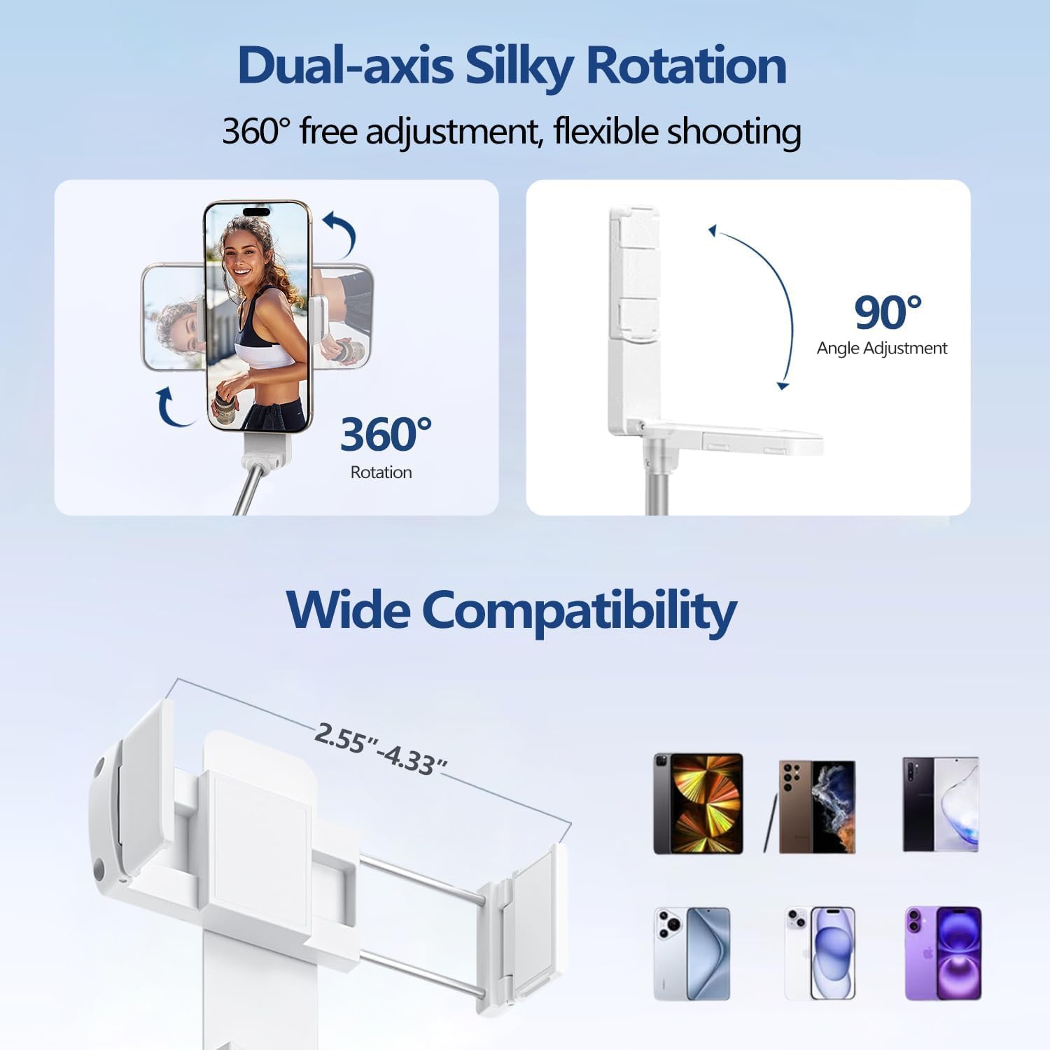 Thumbnail 4 de yAyusi Extendable Mini Selfie Stick for iPhone (Pocket Size with Remote, White)