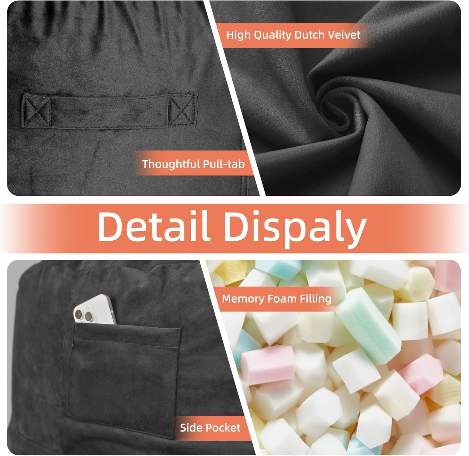 Detalle 2 de HABUTWAY Bean Bag Chair 3FT