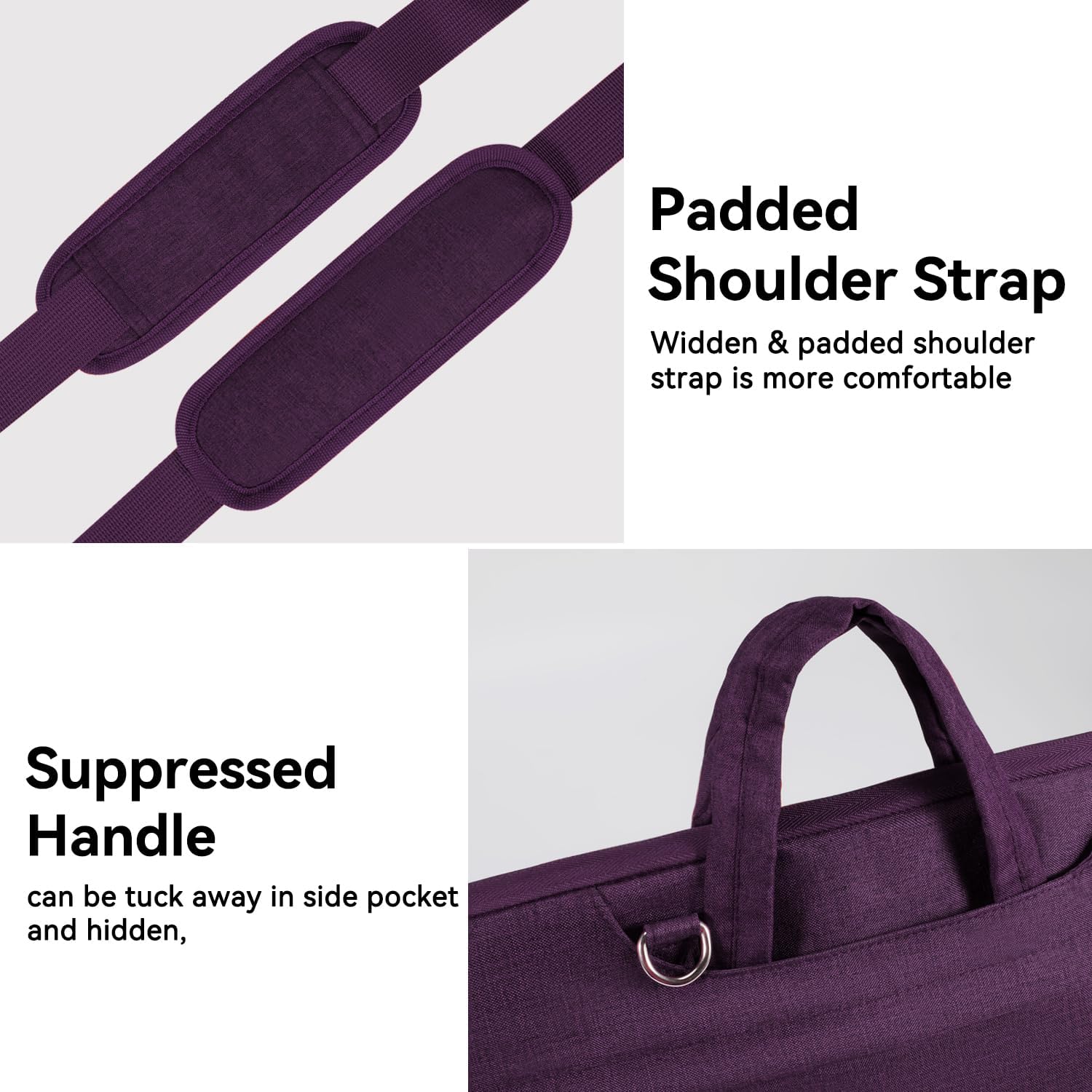 Detalle 2 de Voova 15.6 Inch Laptop Bag Case – Waterproof, Lightweight with Shoulder Straps and Handle