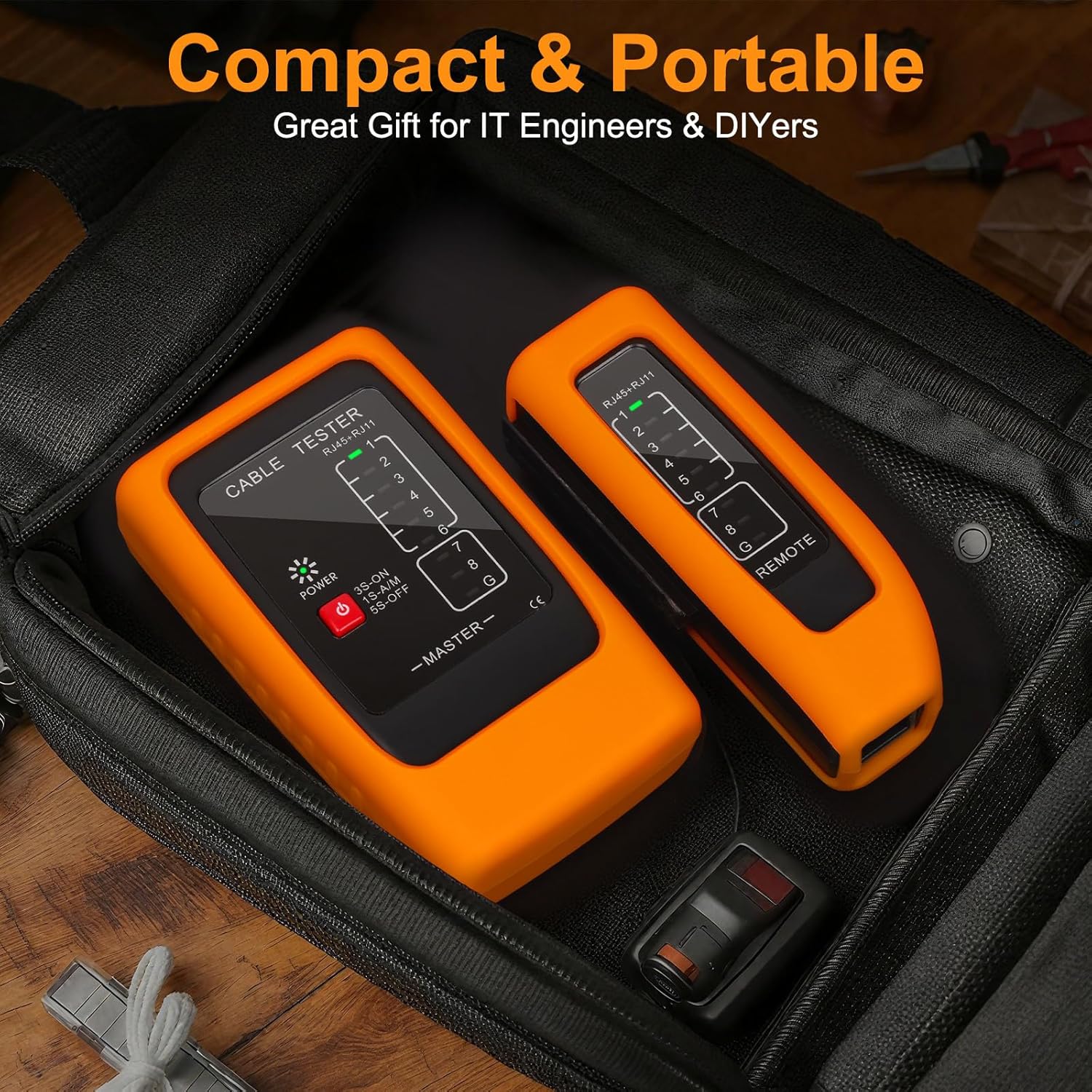 Thumbnail 5 de Hiija Netzwerkkabel-Tester RJ11/RJ45 & ISDN mit PoE (bis 300 m) für CAT6/7/8