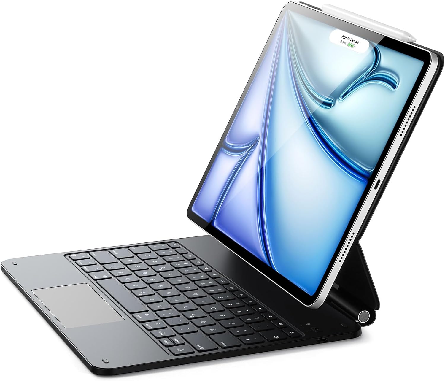Detalle de ESR Magnetische Keyboard Hülle für iPad Air 13 Zoll (M4/M3/M2) mit Magnet-Quick-Set und Multi-Touch-Trackpad, Schwarz