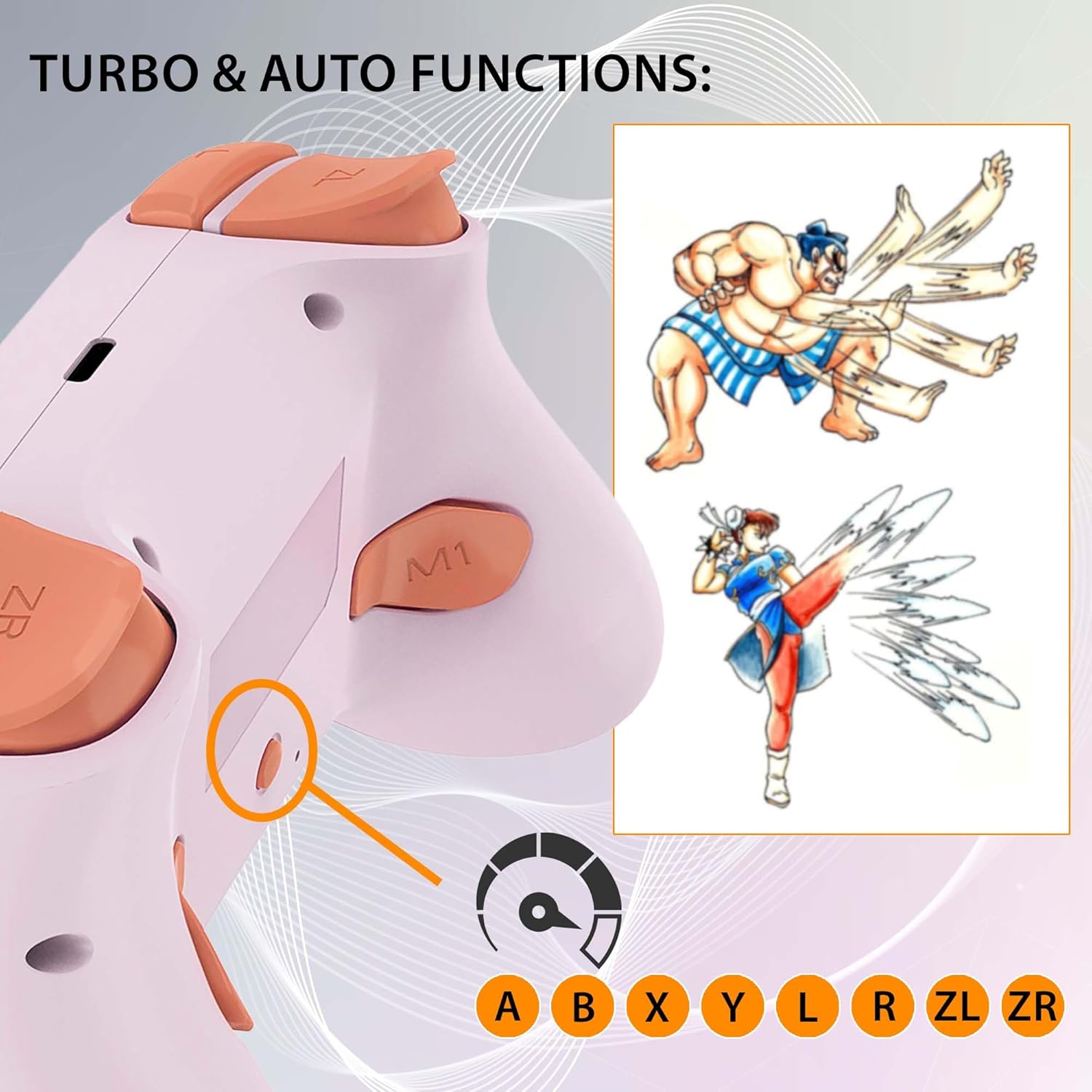 Thumbnail 6 de SUBSONIC Wireless Controller für Switch und Switch 2 – Bluetooth, LED, Vibration & 6-Achsen-Gyro in Rosa