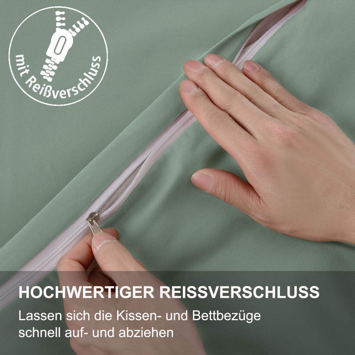 Thumbnail 4 de Beqnat Kissenbezug 40x80 Hellgrün