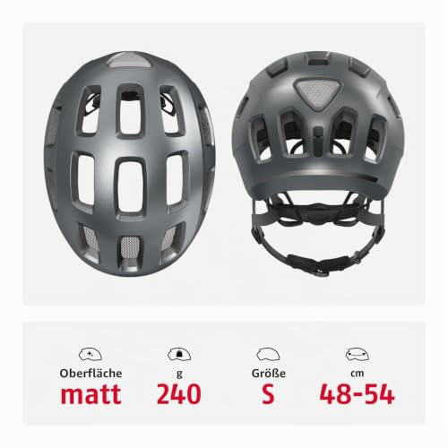Thumbnail 2 de ABUS Fahrradhelm Youn-I 2.0 Silber, Größe S – In-Mold Sicherheit mit LED-Rücklicht