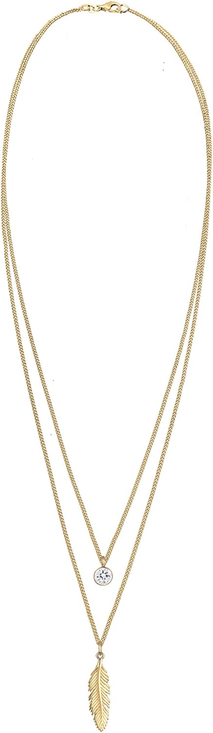 Detalle de Elli Halskette Feder Boho Kristall