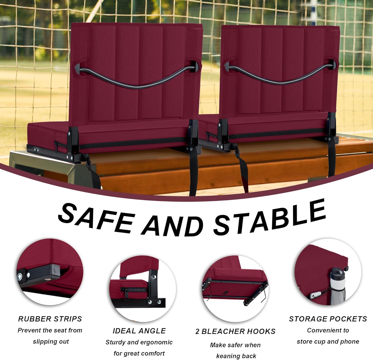 Thumbnail 3 de Aliphon Stadium Seat for Bleachers with Back Support and Cushion