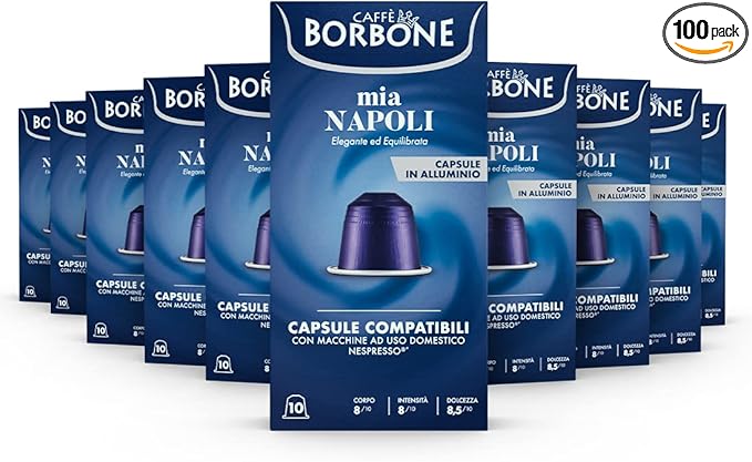Detalle de Caffè Borbone Mia Napoli ☕ 100 cápsulas para Nespresso
