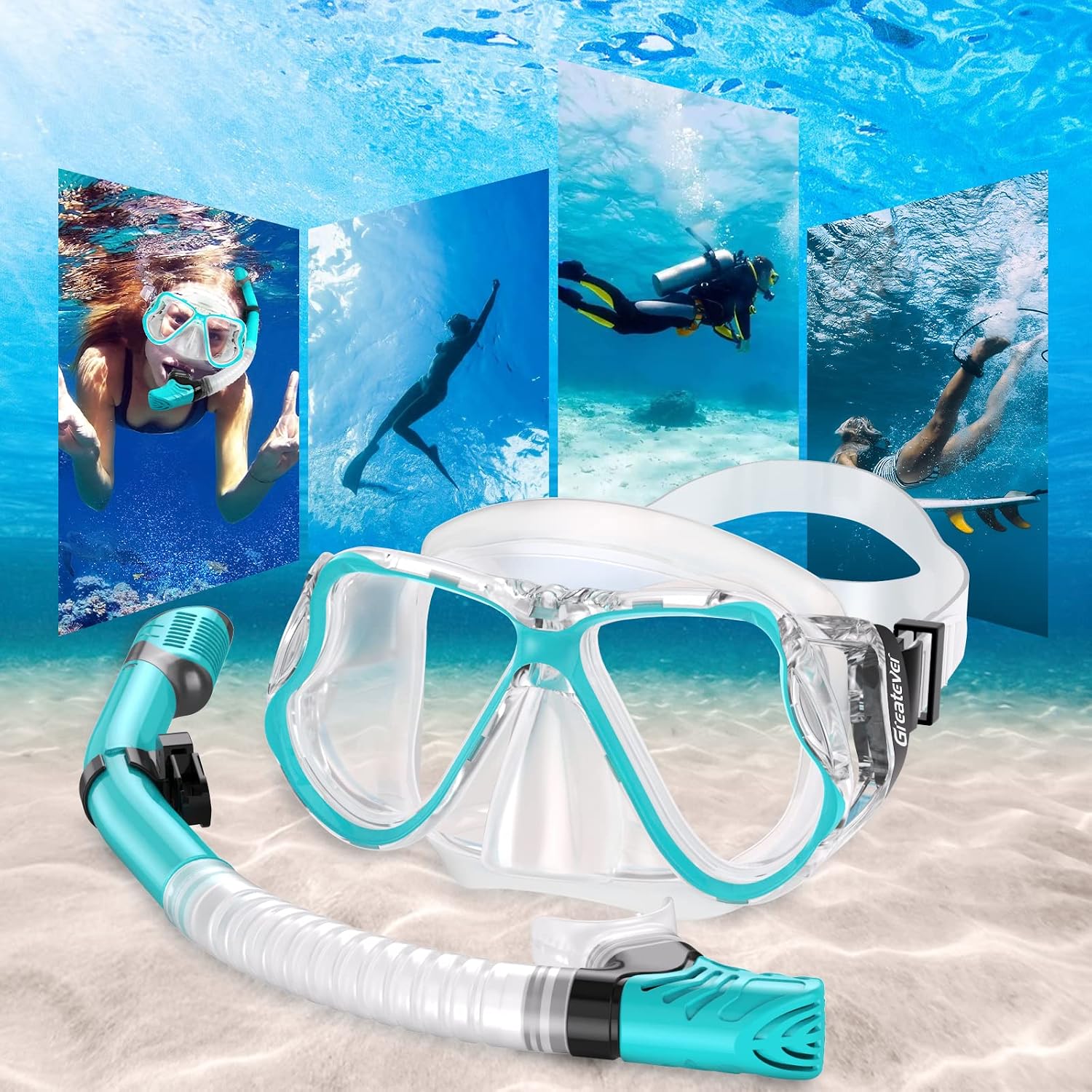 Thumbnail 6 de Greatever Dry Snorkel Set with Panoramic Wide View Mask