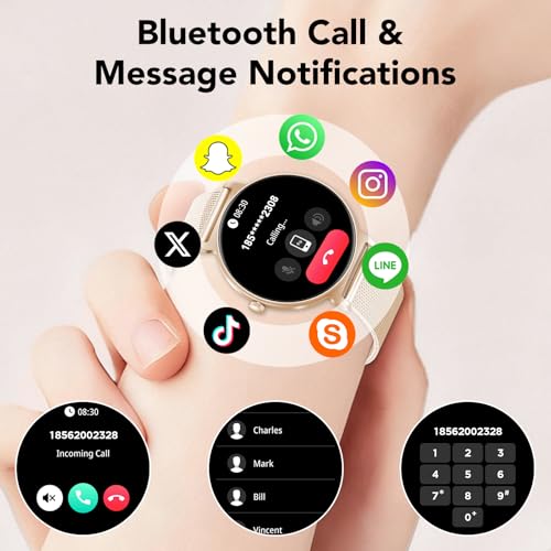 Detalle de Taopodo JX523 Damen Smartwatch – 1,27-Zoll AMOLED, IP68, 120+ Sportmodi, Roségold