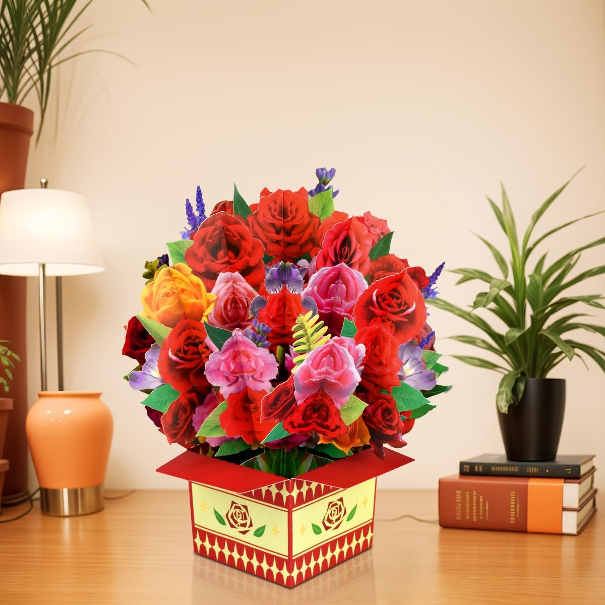 Thumbnail 2 de CNLITIHEKA Rose Pop-Up Flower Bouquet Card, 3D Design with Envelope
