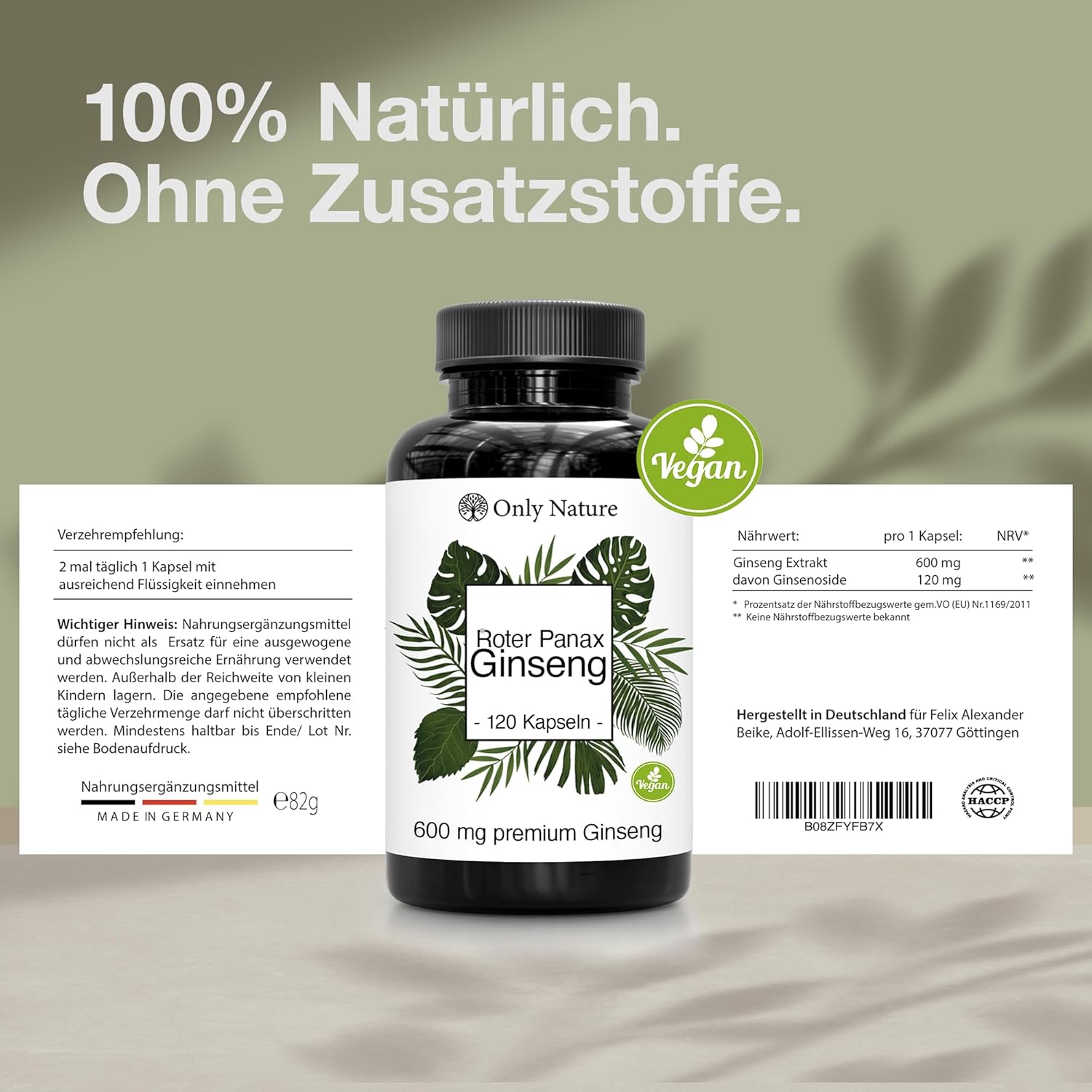 Thumbnail 5 de Only Nature® Ginseng 600 mg 120 Kapseln