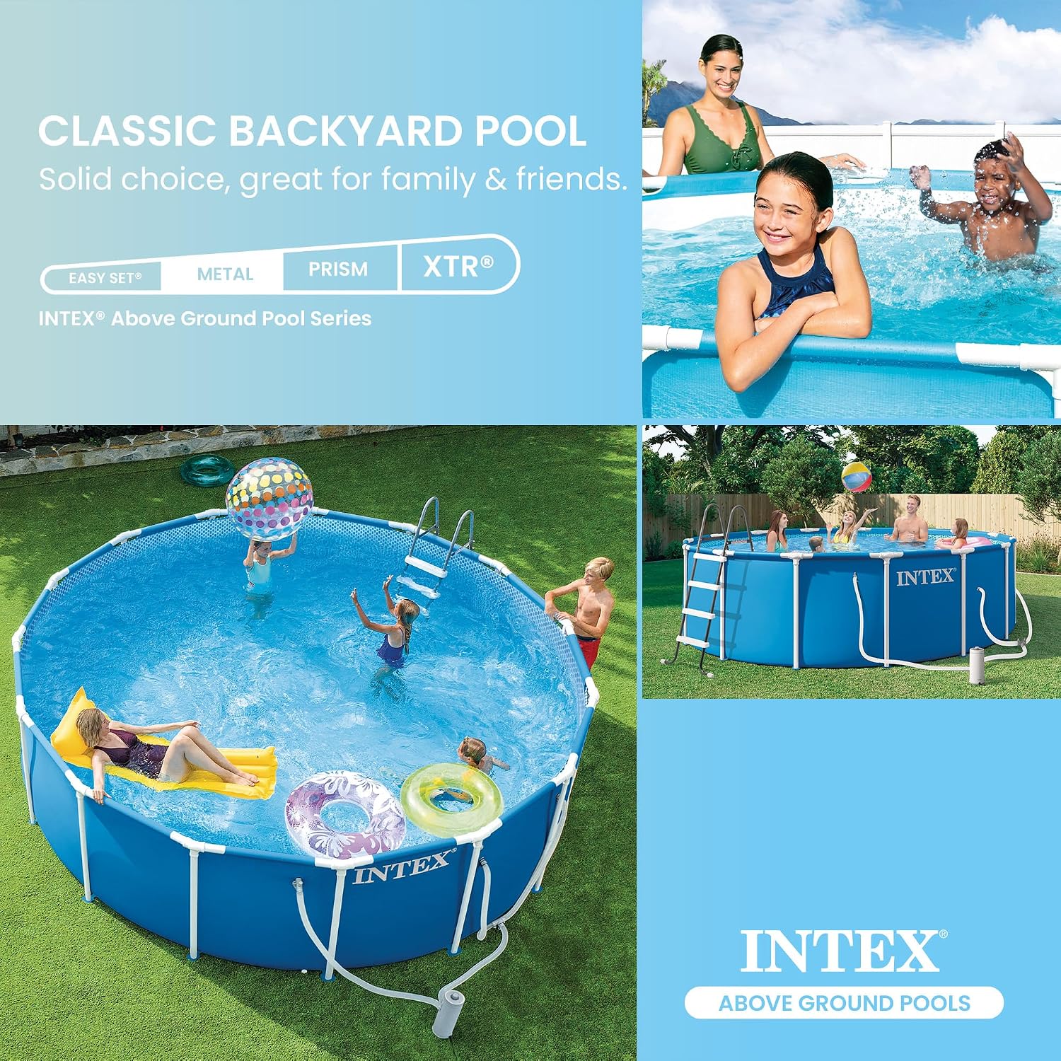 Thumbnail 6 de Intex 10 ft x 30 in Metal Frame Above Ground Pool Set (28201EP) with 330 GPH Cartridge Filter Pump