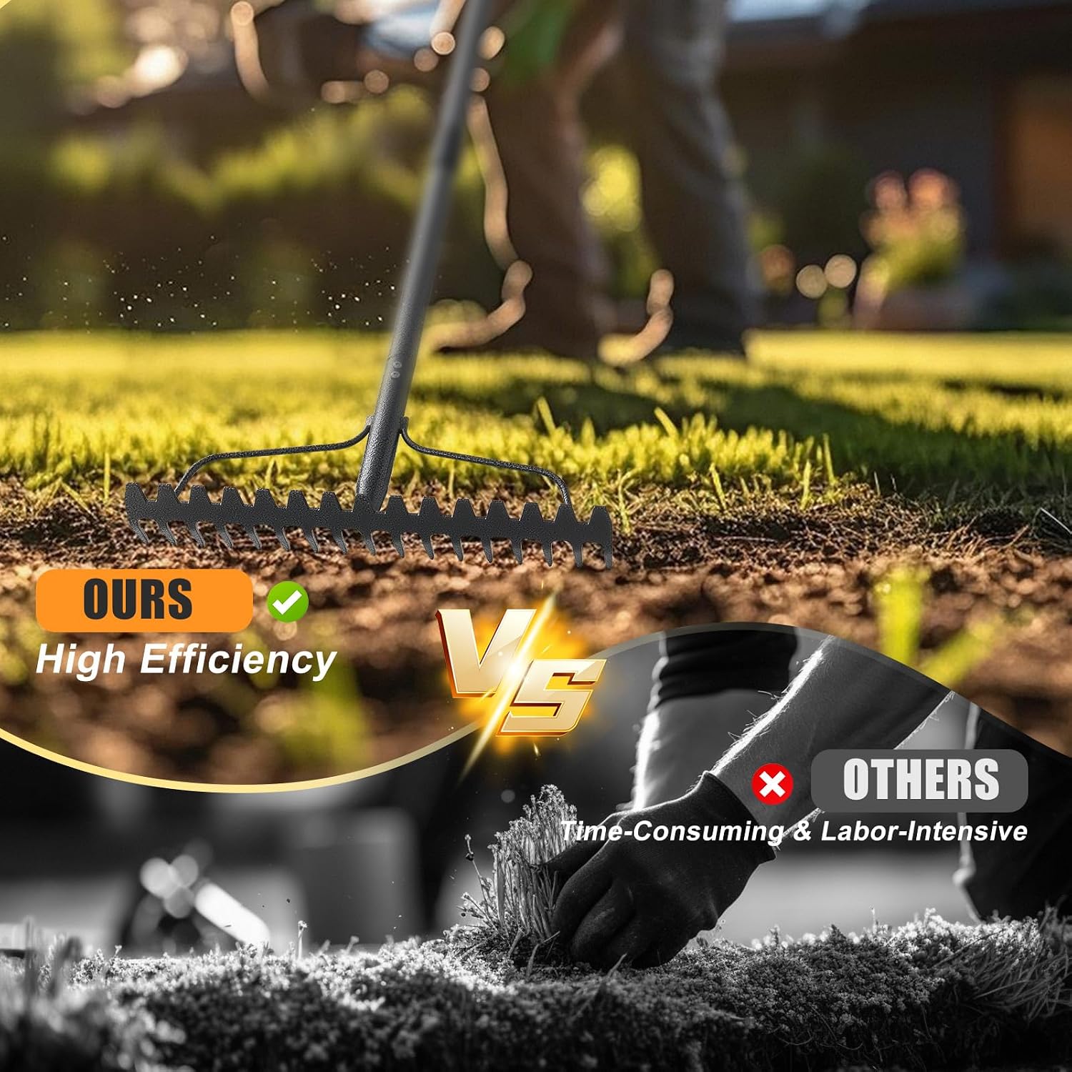 Thumbnail 4 de Metal Bow Rake 124 cm with 17 Tines