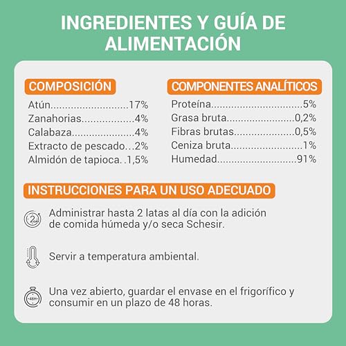 Detalle de Schesir Sopa con Filetes de Atún con Zanahorias y Calabaza para Gatos (12 x 40 g) – Receta Original, 100% Natural