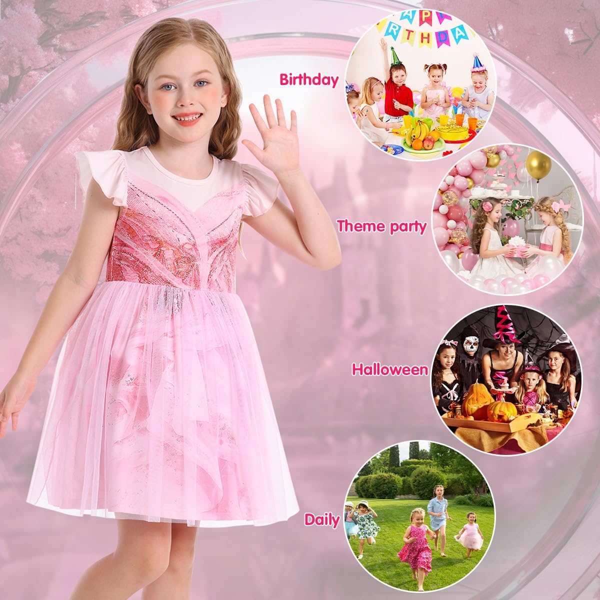 Detalle 2 de Girls' Witch Costume Dress, Tulle