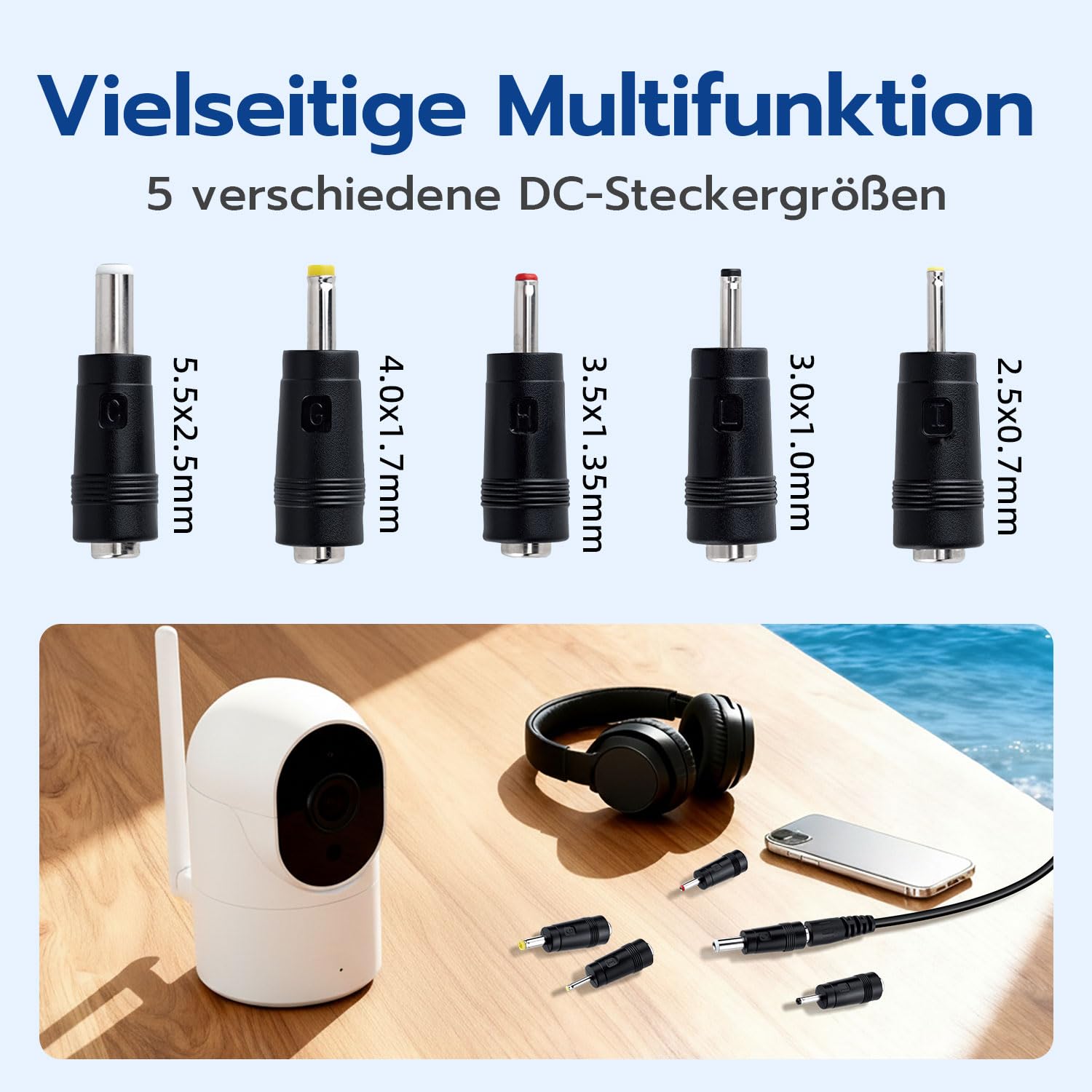 Detalle 2 de USB-A auf DC Ladekabel für 5 Stecker
