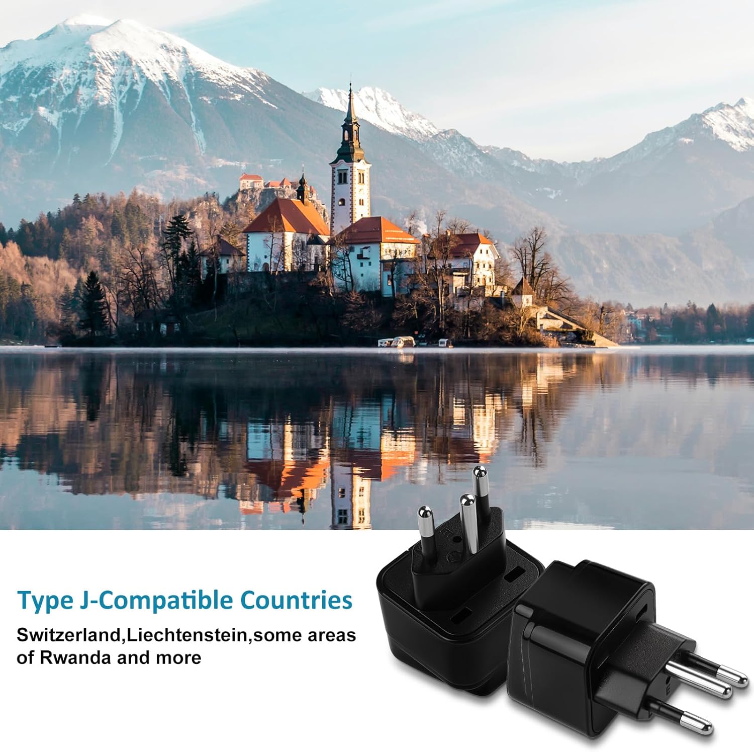 Thumbnail 6 de Switzerland Plug Adapter – UK to Swiss Plug Adaptor (Pack of 2)