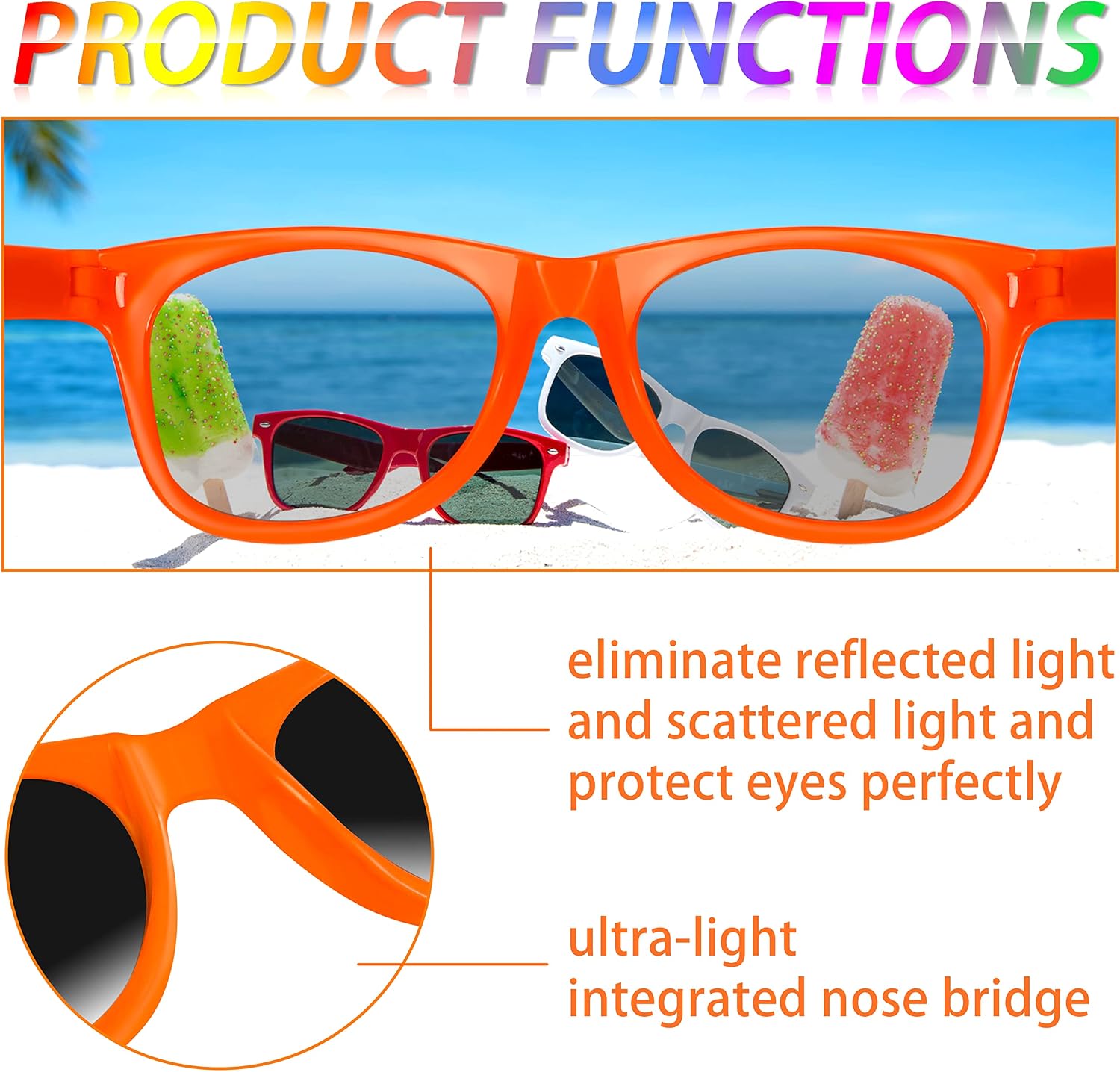 Thumbnail 2 de INNOCHEER Kids Party Sunglasses (24-Pack) with UV400 Protection in Neon Assorted Colors