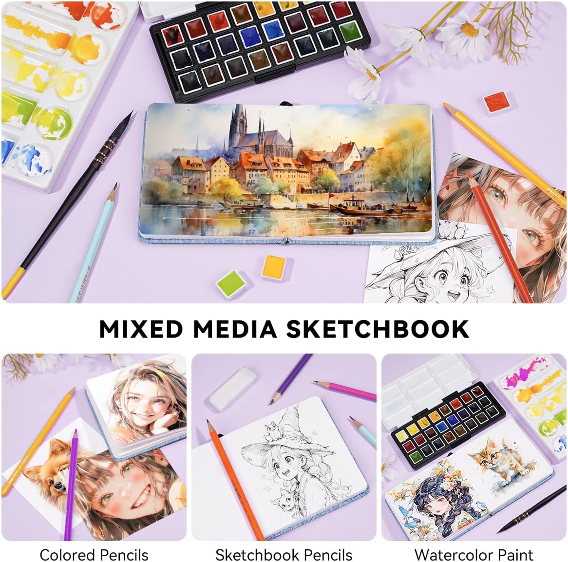 Thumbnail 2 de Lightwish Watercolour Journal 300gsm