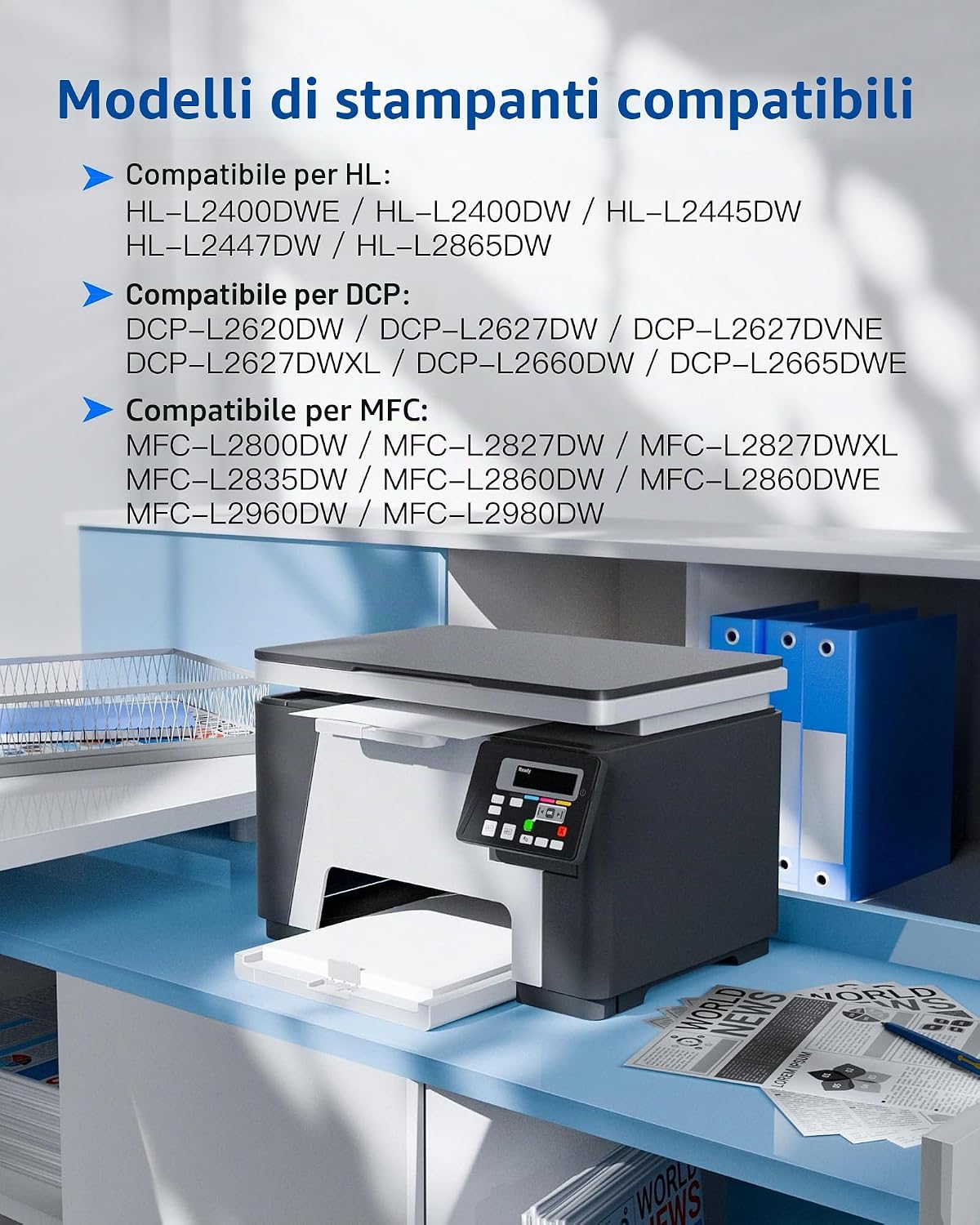 Detalle de GPC Image TN2510XL Toner Compatibili per Brother TN-2510/TN2510XL (2 Nero) per MFC-L2800DW… HL-L2445/2660DW