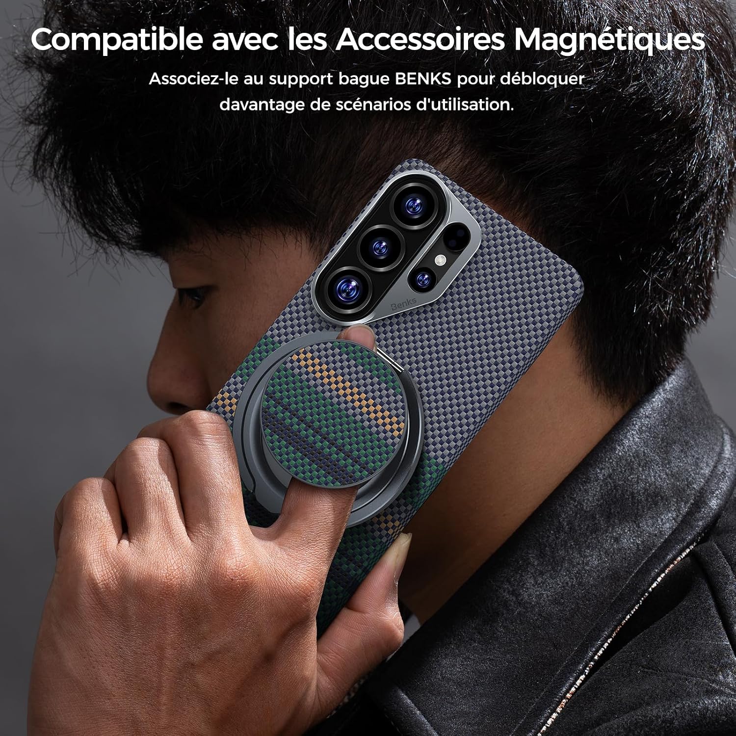 Thumbnail 5 de BENKS Aurora ArmorAir pour Samsung Galaxy S26 Ultra 6,9 pouces – coque ultra-fine légère en fibre aramide (kevlar) avec anneau magnétique