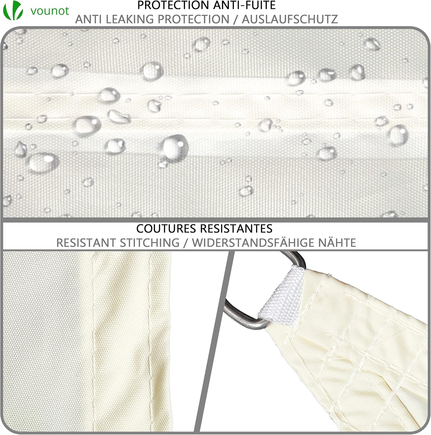 Thumbnail 3 de VOUNOT Vela Ombreggiante Rettangolare 3x4 m – Ombra elegante e protezione UV per giardino e terrazza