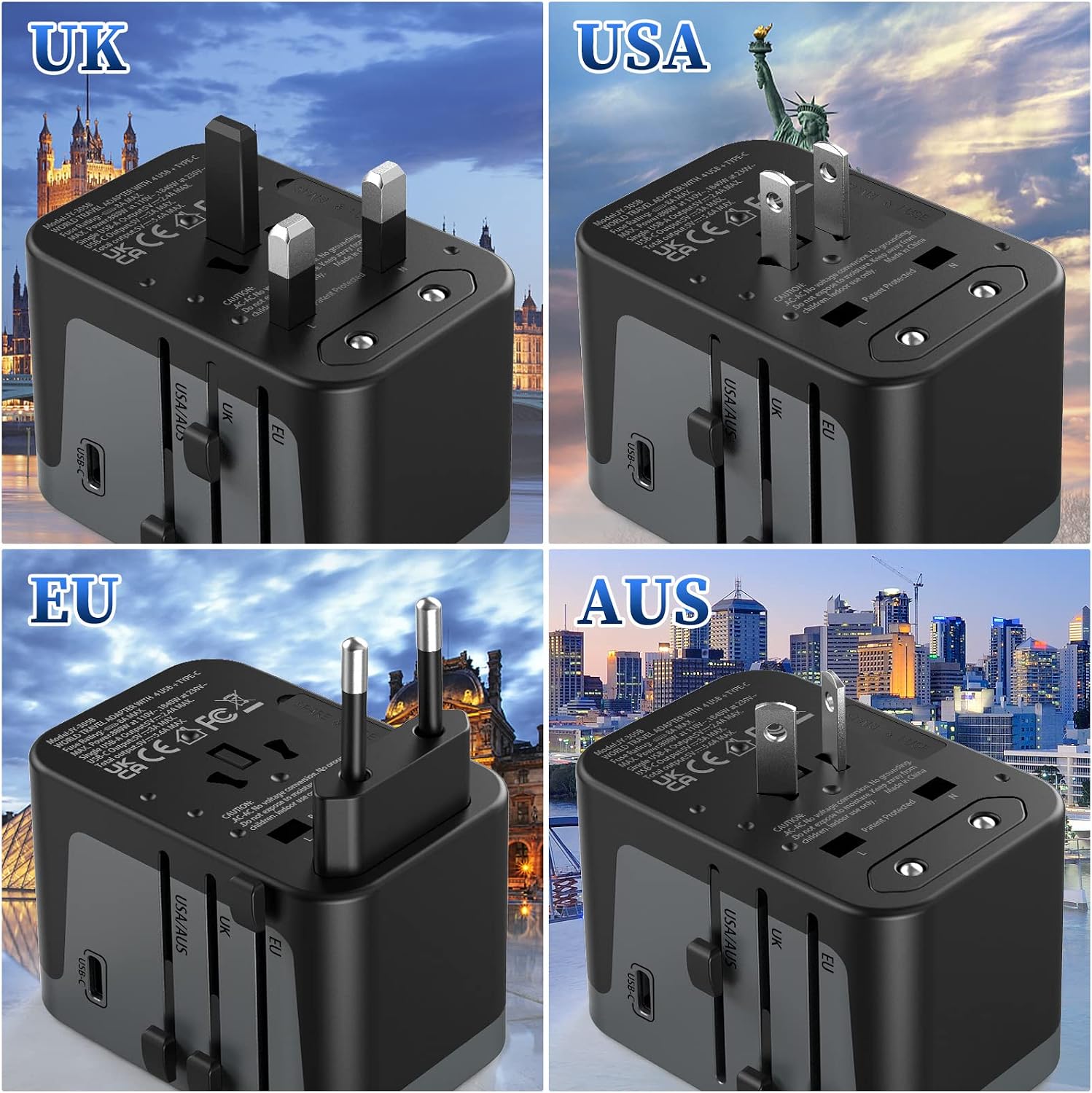Detalle 2 de Weltweitr 224+ Länder Reiseadapter 28 W