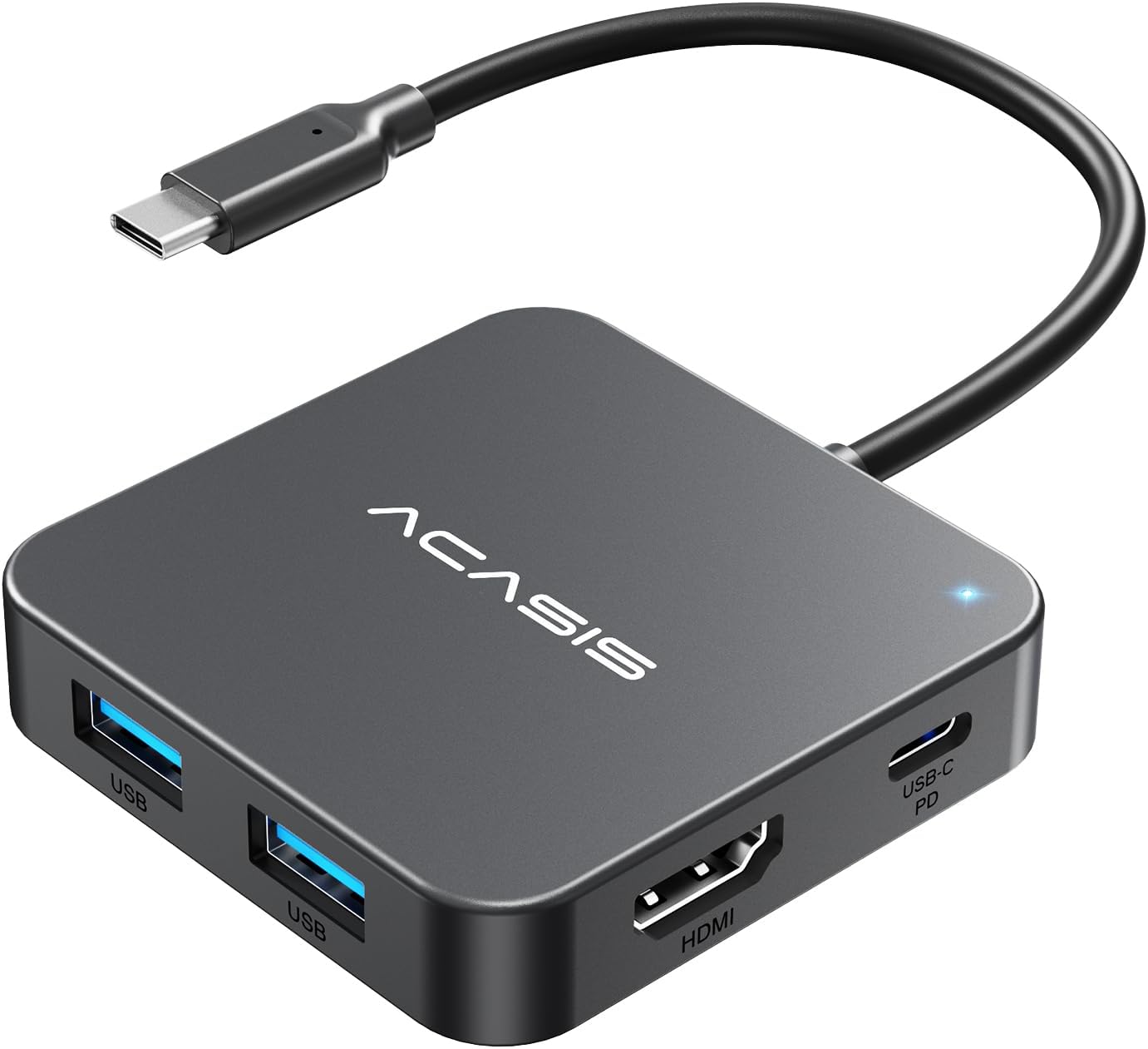 Detalle de ACASIS HB0706GY 6-in-1 USB-C Hub, 4K 60Hz HDMI, 10Gbps, 100W PD