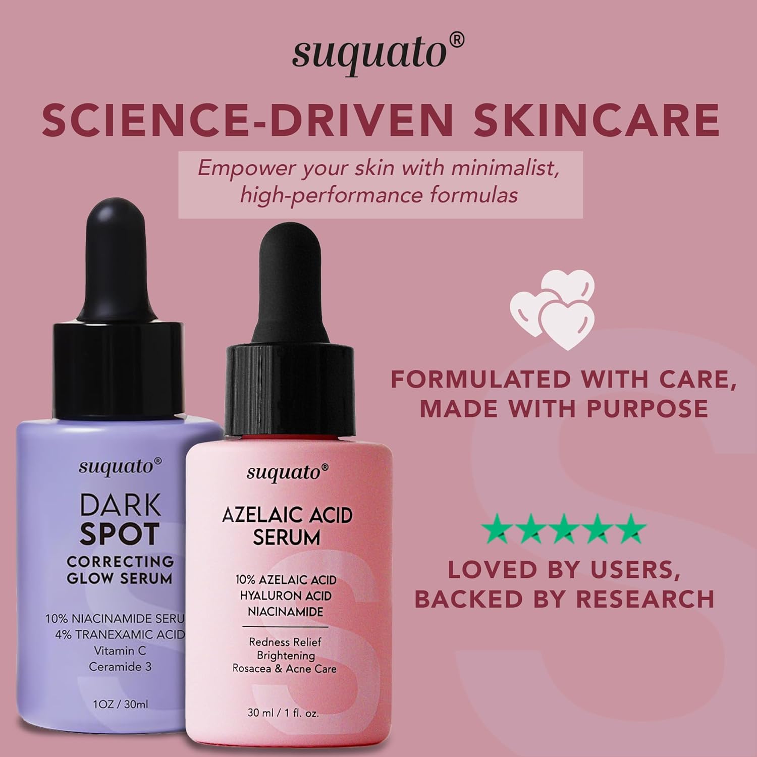 Thumbnail 6 de Suquato Azelainsäure Serum 10% – Gesichtsserum mit Azelainsäure, Niacinamid und Hyaluronsäure (30 ml)