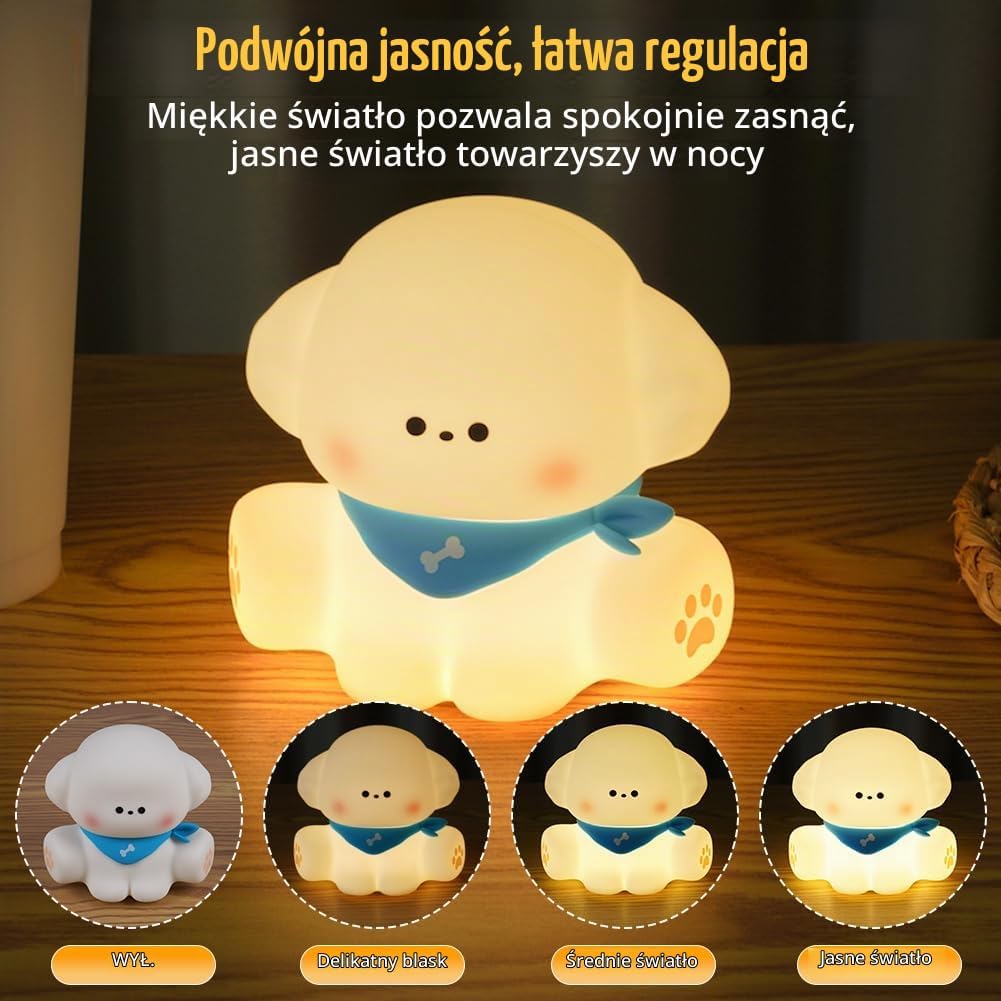 Detalle de Ainiv lampka nocna LED dla dzieci, ściemniana, silikonowa, ładowana przez USB-C