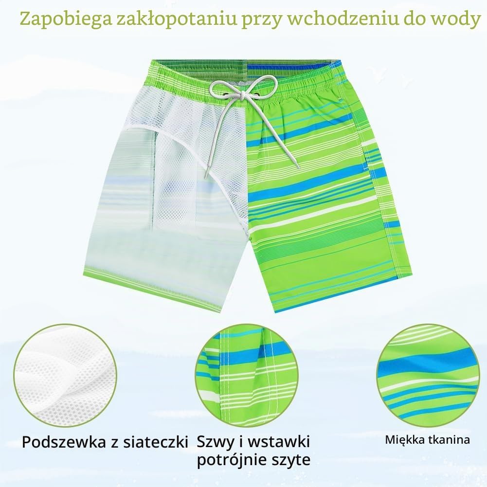 Thumbnail 5 de OSDUE chłopięce kąpielówki szybkoschnące z regulowanym sznurkiem i kieszenią
