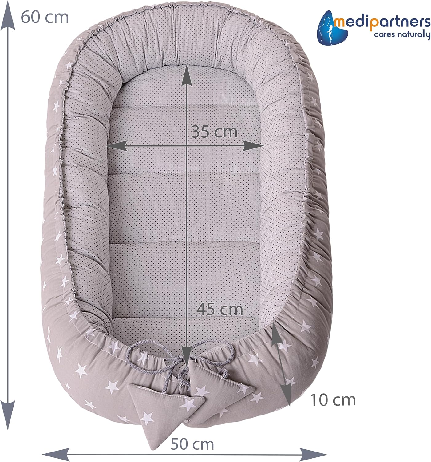 Detalle de Medi Partners Katzenbett Hundebett 75x60x10 cm – Cocoon-Nest mit gekauertem Rand, OEKO-TEX zertifiziert