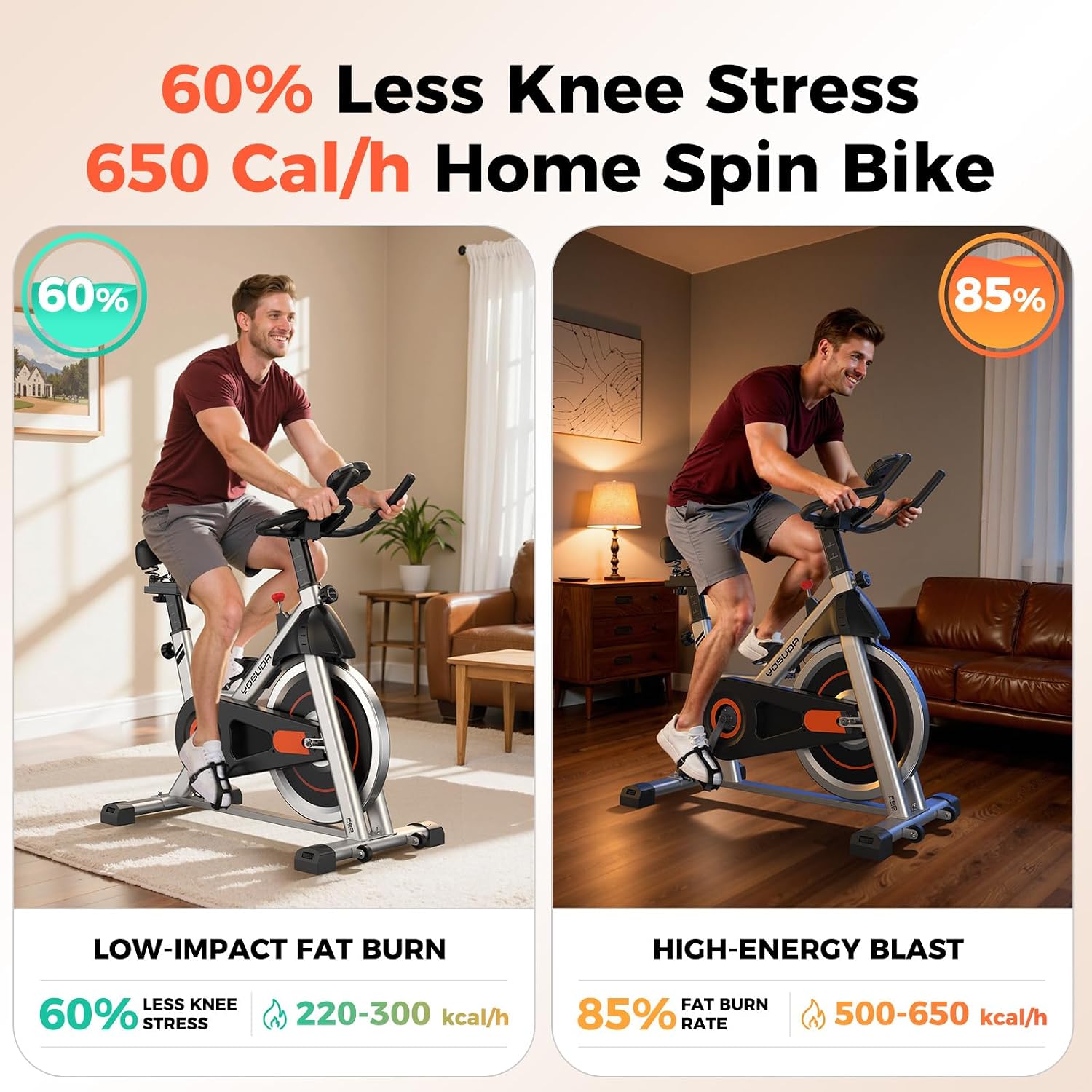 Thumbnail 6 de YOSUDA Exercise Bike: Magnetic Indoor Cycling with Exclusive App, 300 lb Capacity