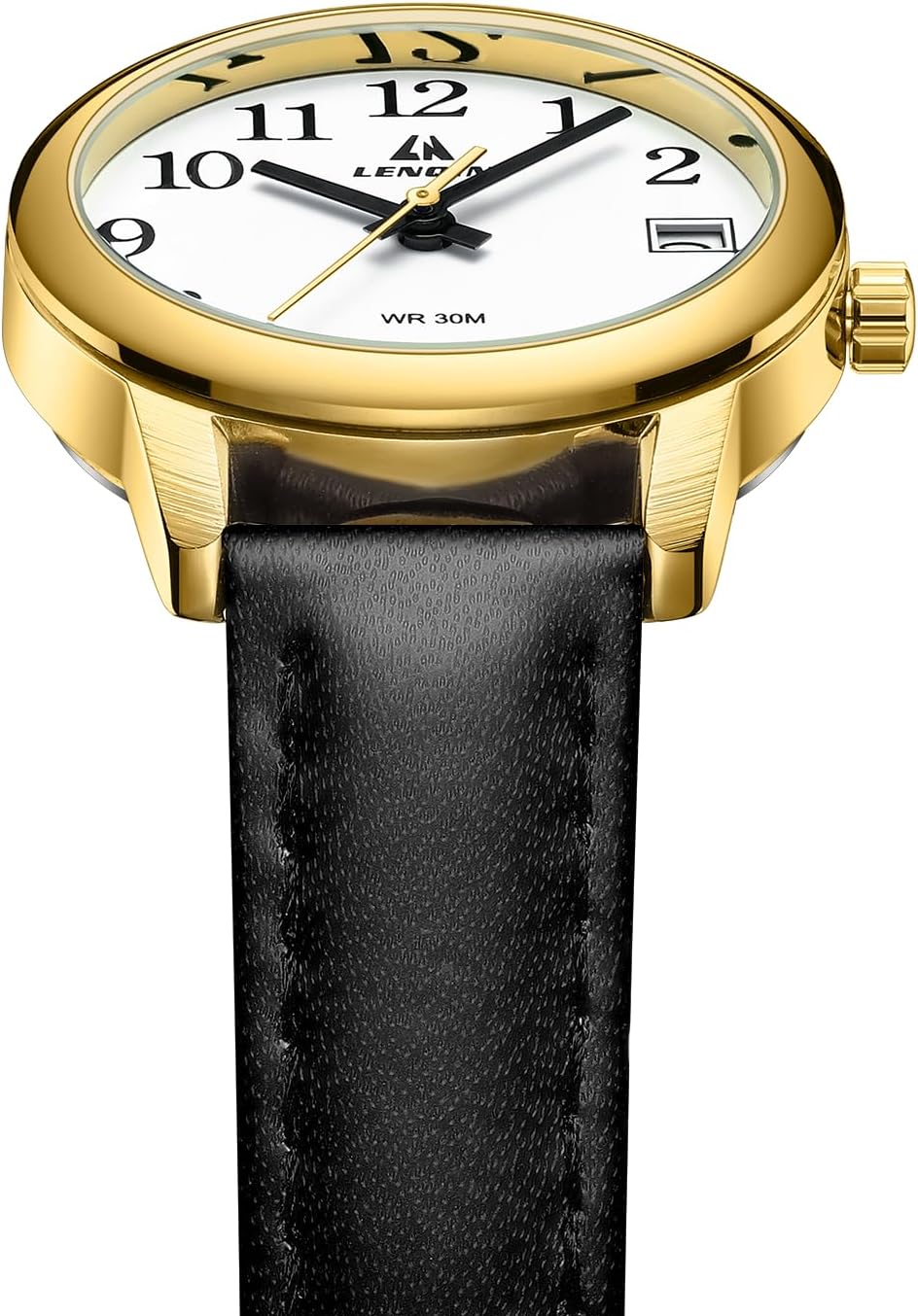 Detalle 2 de LN LENQIN Damenarmbanduhr – Analoge Quarzuhr mit Lederarmband, 3 ATM