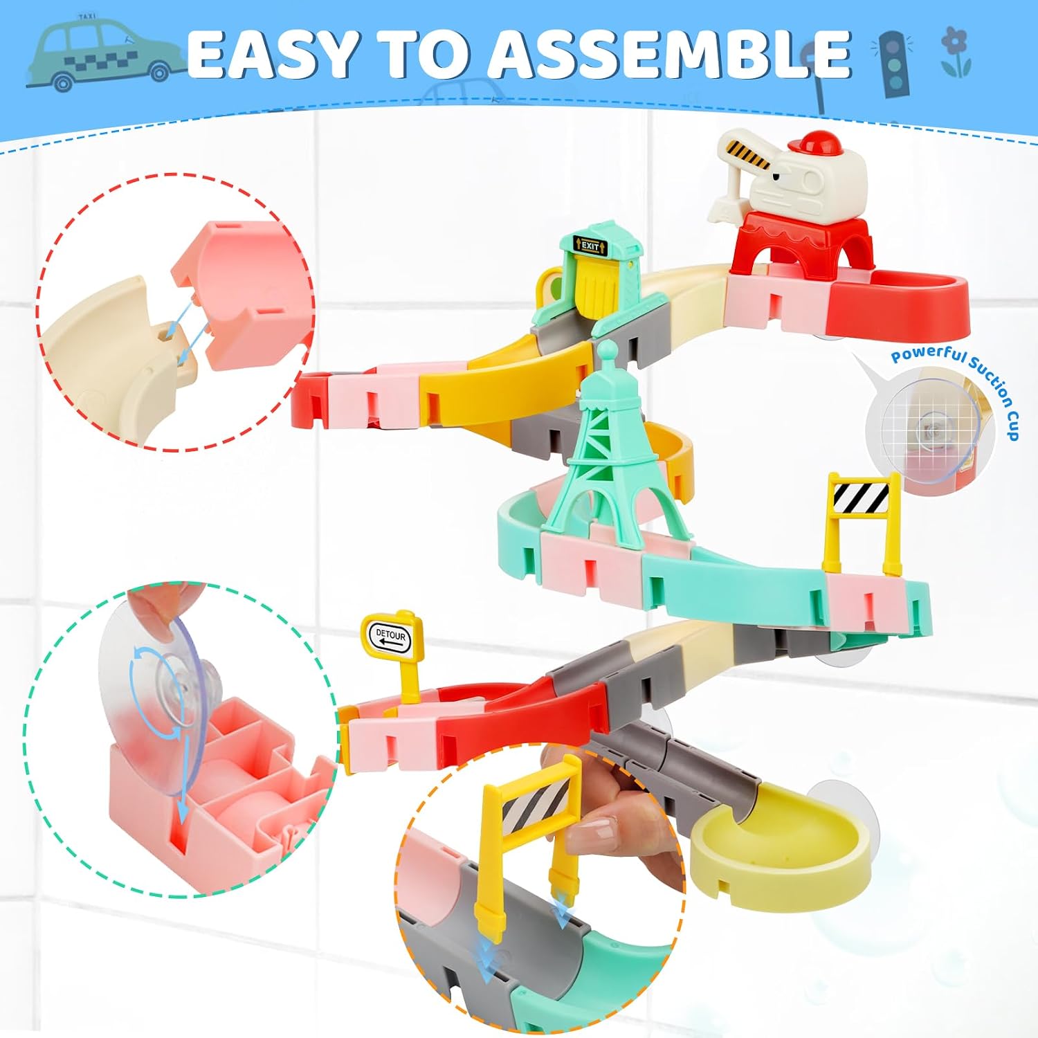 Thumbnail 2 de JoiTale Bath Toys 47-Piece DIY Track