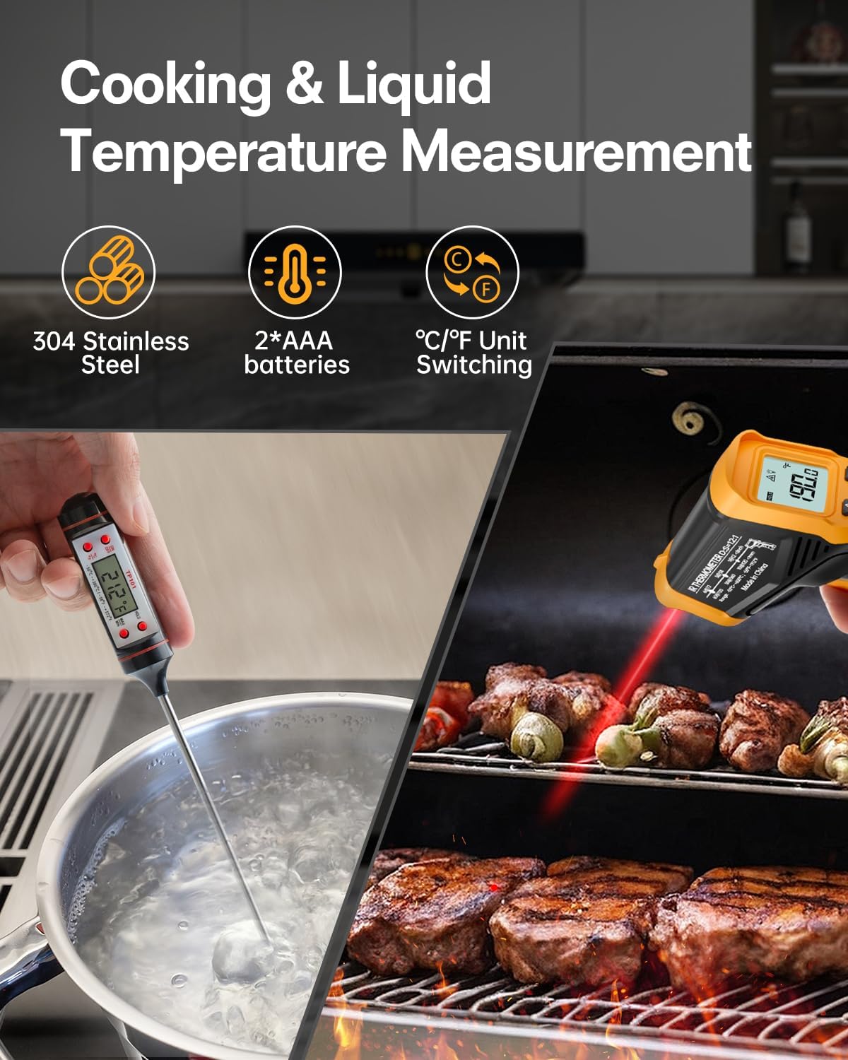 Detalle 2 de Eventek Thermomètre infrarouge sans contact 600 °C 🌡