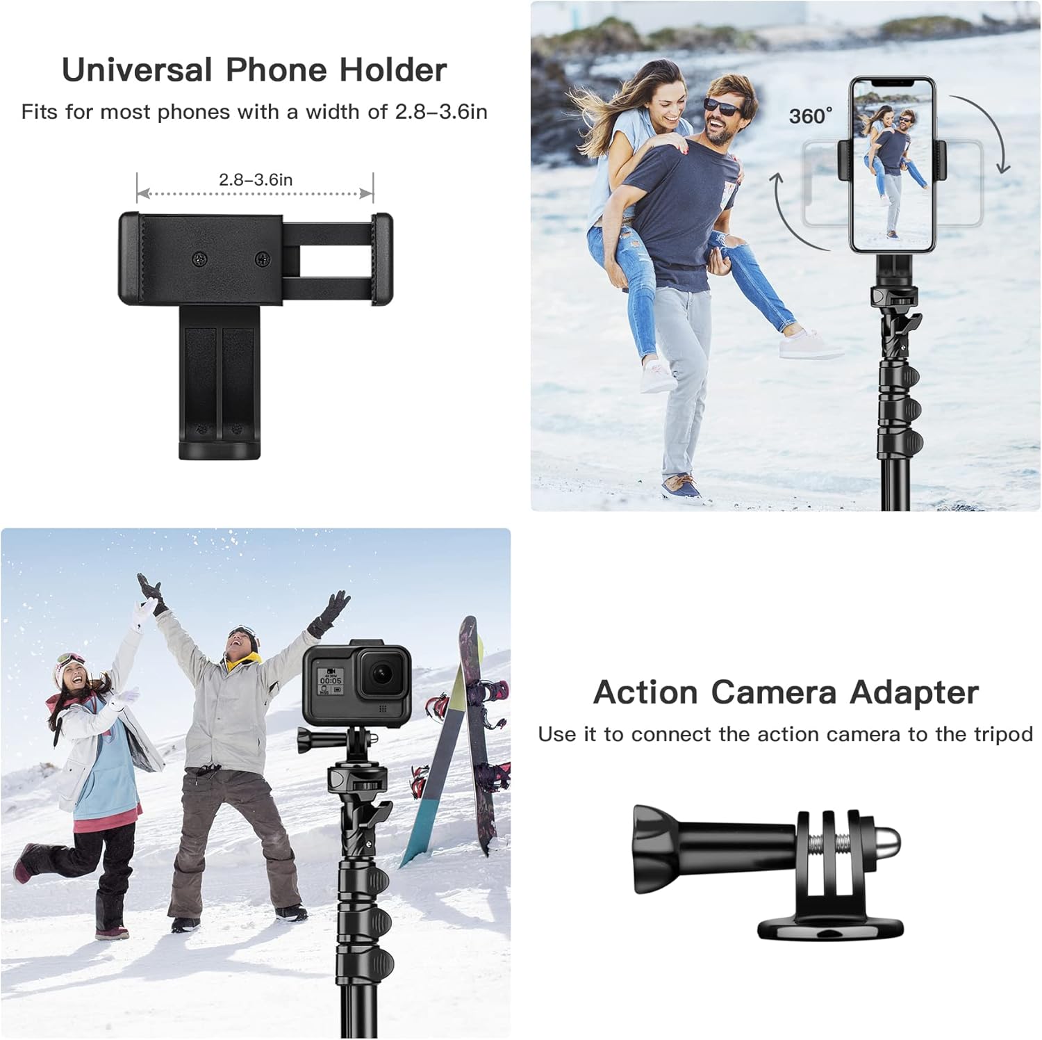 Detalle 2 de JOILCAN 68" Phone Tripod with Overhead Gooseneck & Remote Control for Smartphones