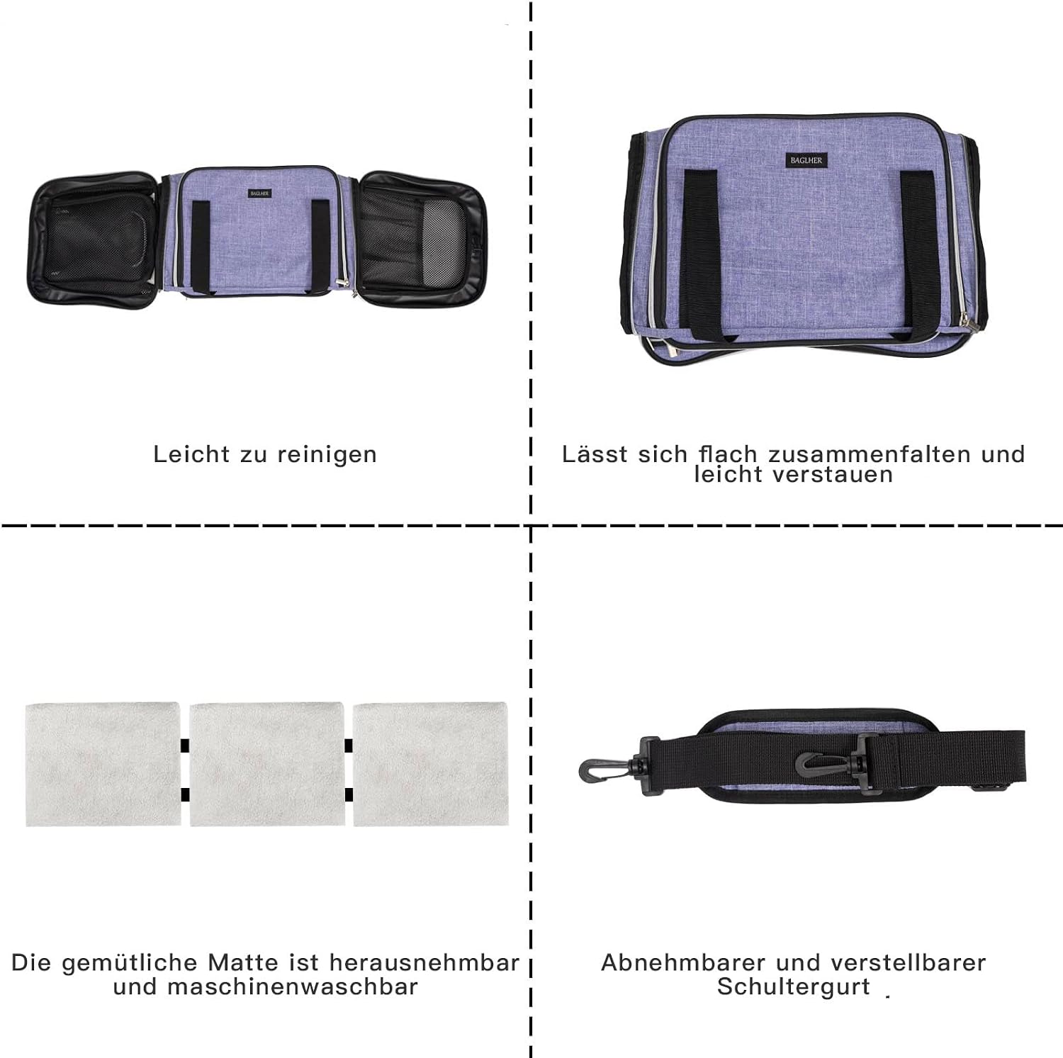 Thumbnail 5 de BAGLHER Airline Approved Cat Carrier Bag – Soft-Side Expandable Pet Travel Carrier with Fleece Pad