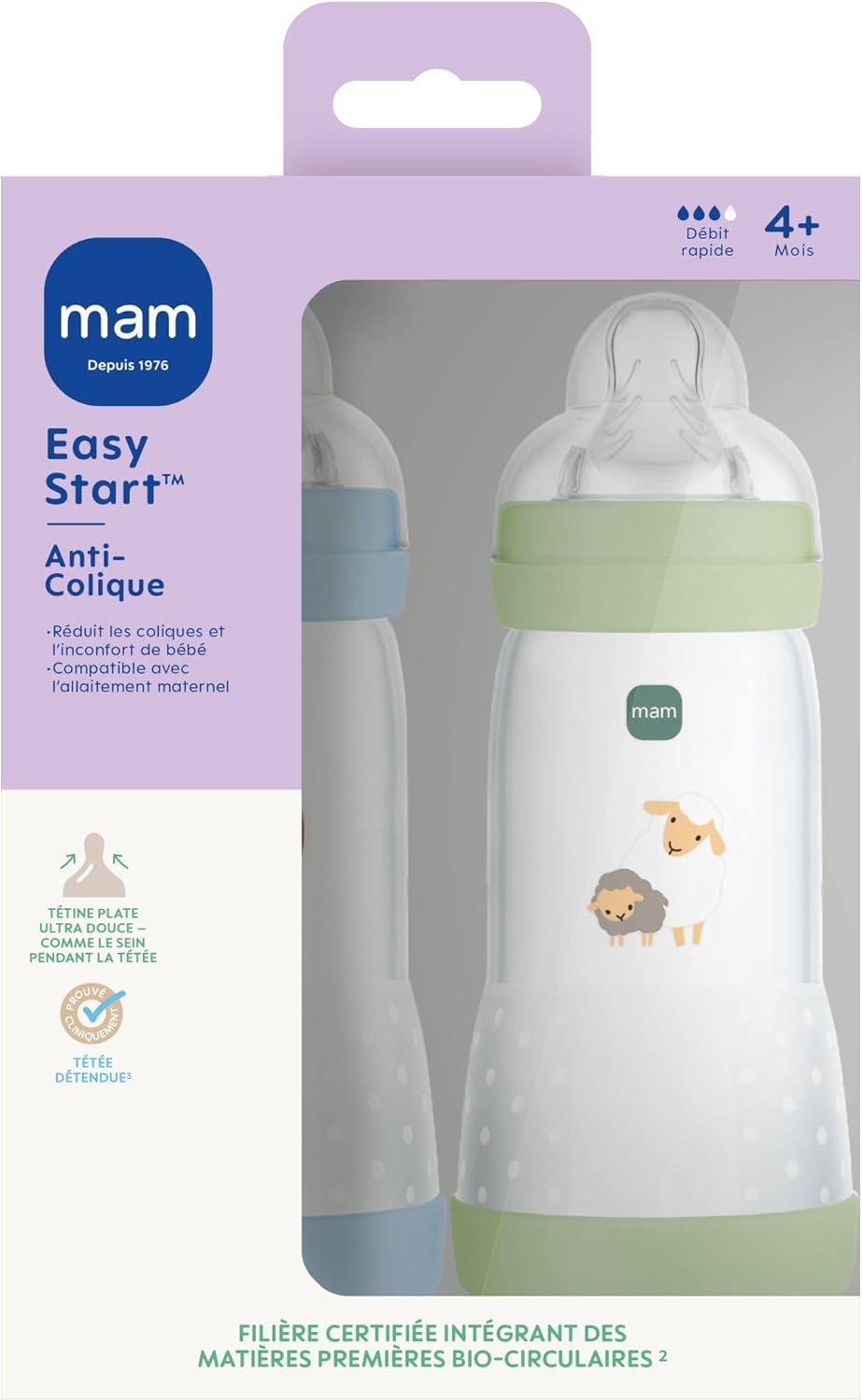 Detalle de MAM 2 biberon Easy Start Anti-Colica 320 ml