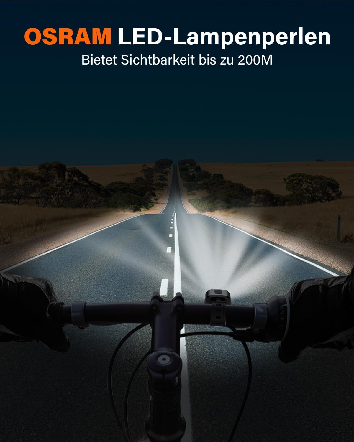 Detalle 2 de Akdomart LED Fahrradlicht Vorne 600 mAh