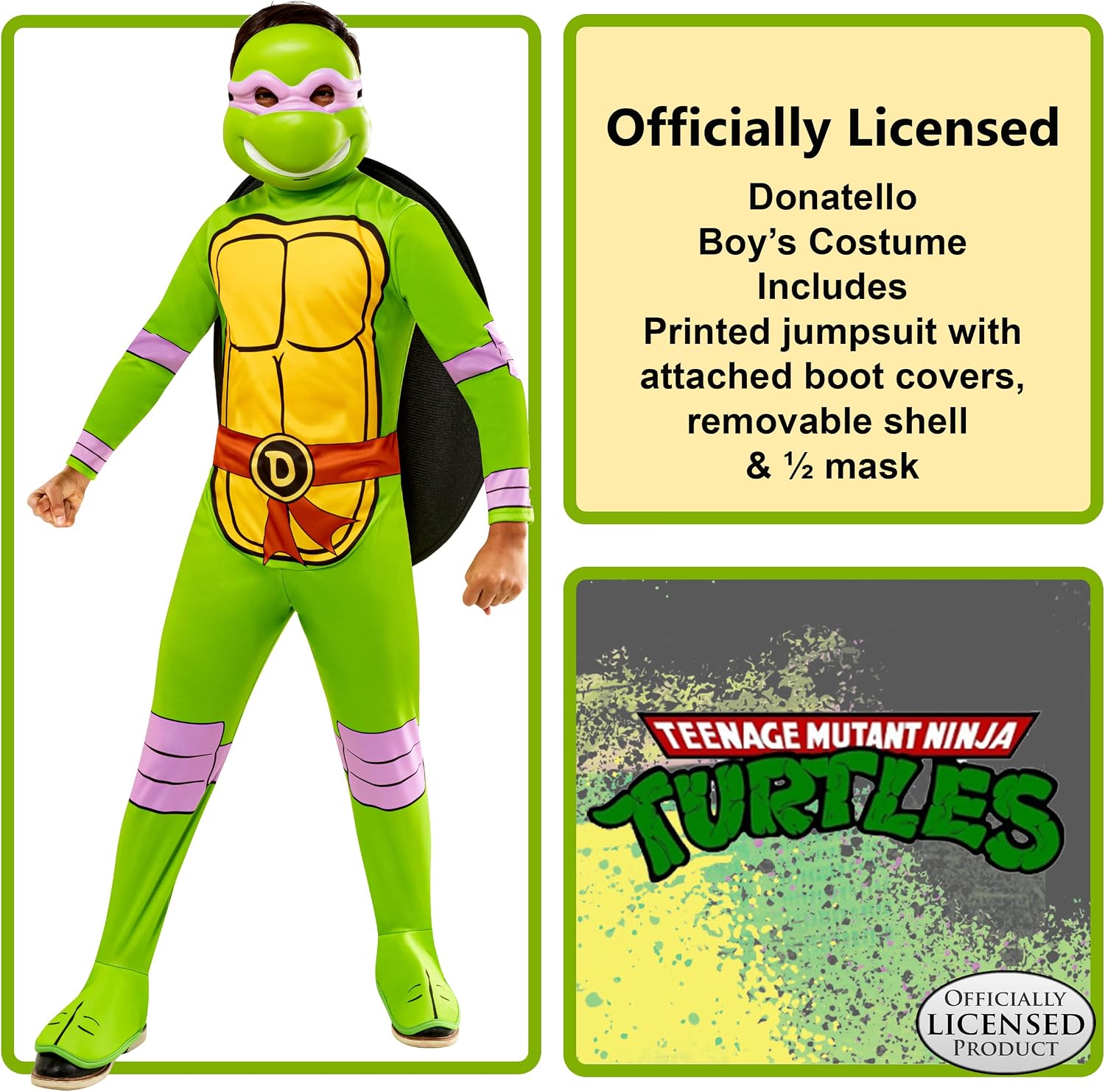 Detalle 2 de Rubies Donatello Costume for Kids, Size Large